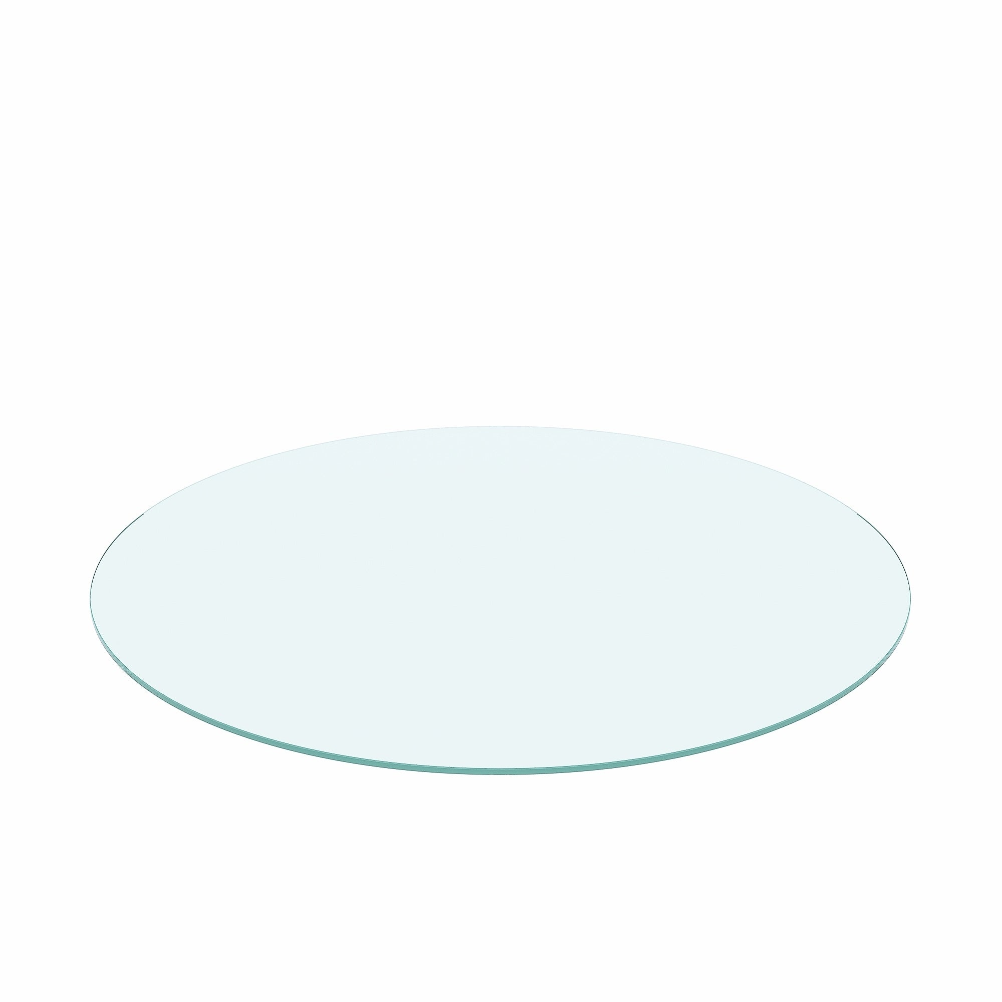 HAOYYE Round Tempered Glass Table Top, Clear Glass With Flat Polished Edge, Sturdy Space-Saving Heavy Duty Design For Modern Adults Dorm Room, Easy Assembly Bedroom Furniture