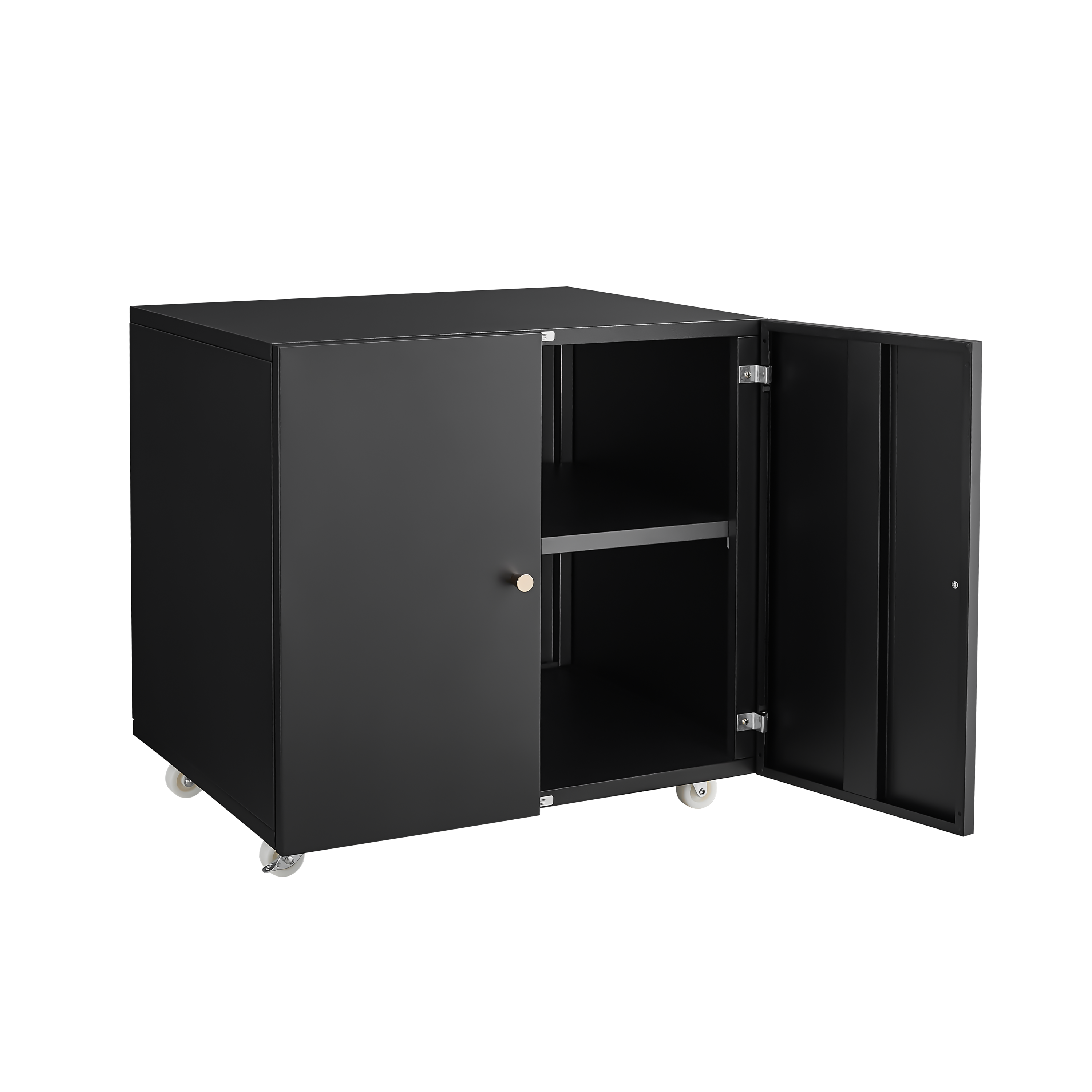 HAOYYE Home Office Printer Stand With Wheels, Mobile Filing Cabinet With Open Storage Shelves and File Door, Suitable for Letter/Legal/A4 Files, Sturdy Space-Saving Heavy Duty Design