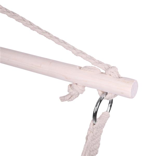 HAOYYE Hanging Rope Hammock Chair Swing for Porch Backyard or Camping Lightweight Cotton Air Sky Chair with Wooden Spreader Bar for Outdoor Relaxation Indoor Balcony Use