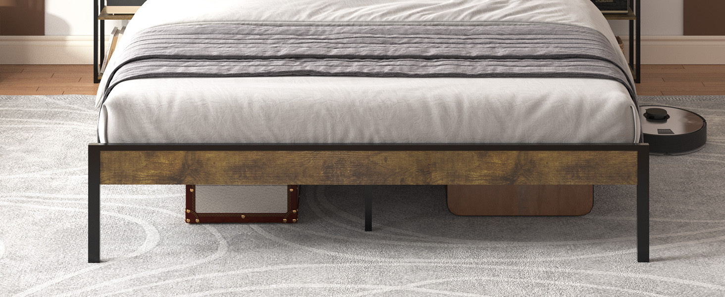 HAOYYE King Bed Frame with Storage, Platform Bed King Size with LED Lights and Charging Station, Dark gray velvet Headboard with Bookcase Shelves, No Box Spring Needed, Noise Free Sturdy Space-Saving