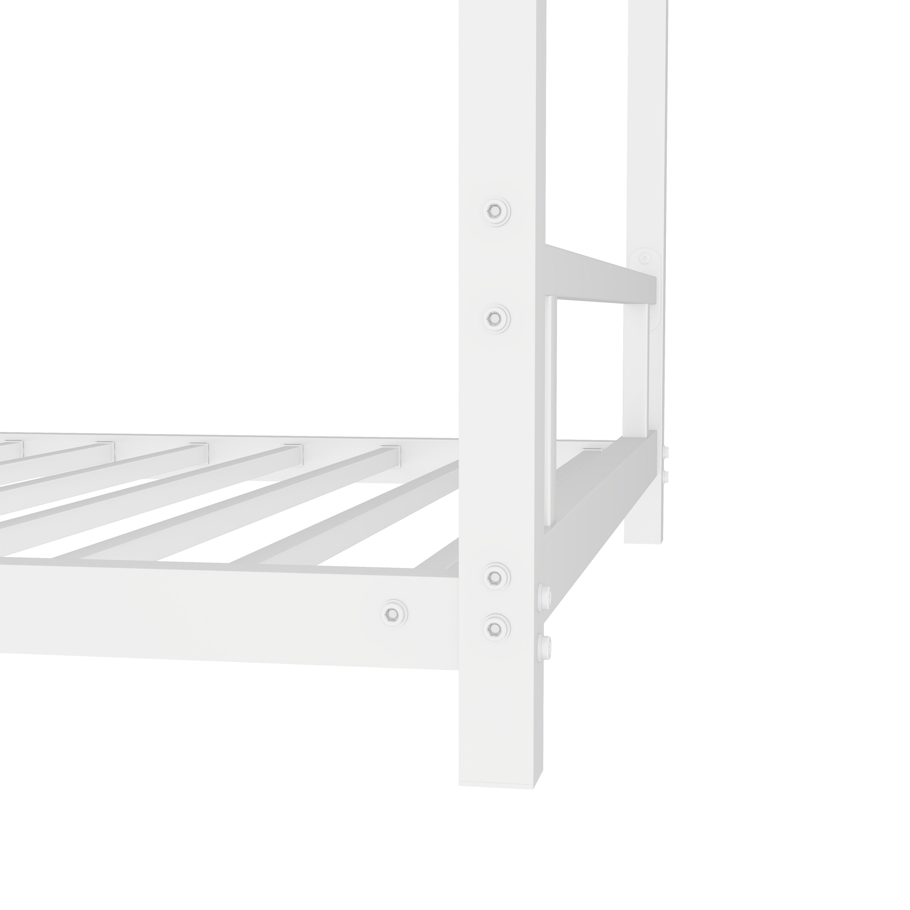 HAOYYE Metal Twin over Twin Bunk Bed/ Heavy-duty Sturdy Metal/ Noise Reduced/ Safety Guardrail/No Box Spring Needed,White Space-Saving Heavy Duty Modern Design Adults Dorm Room Easy Assembly