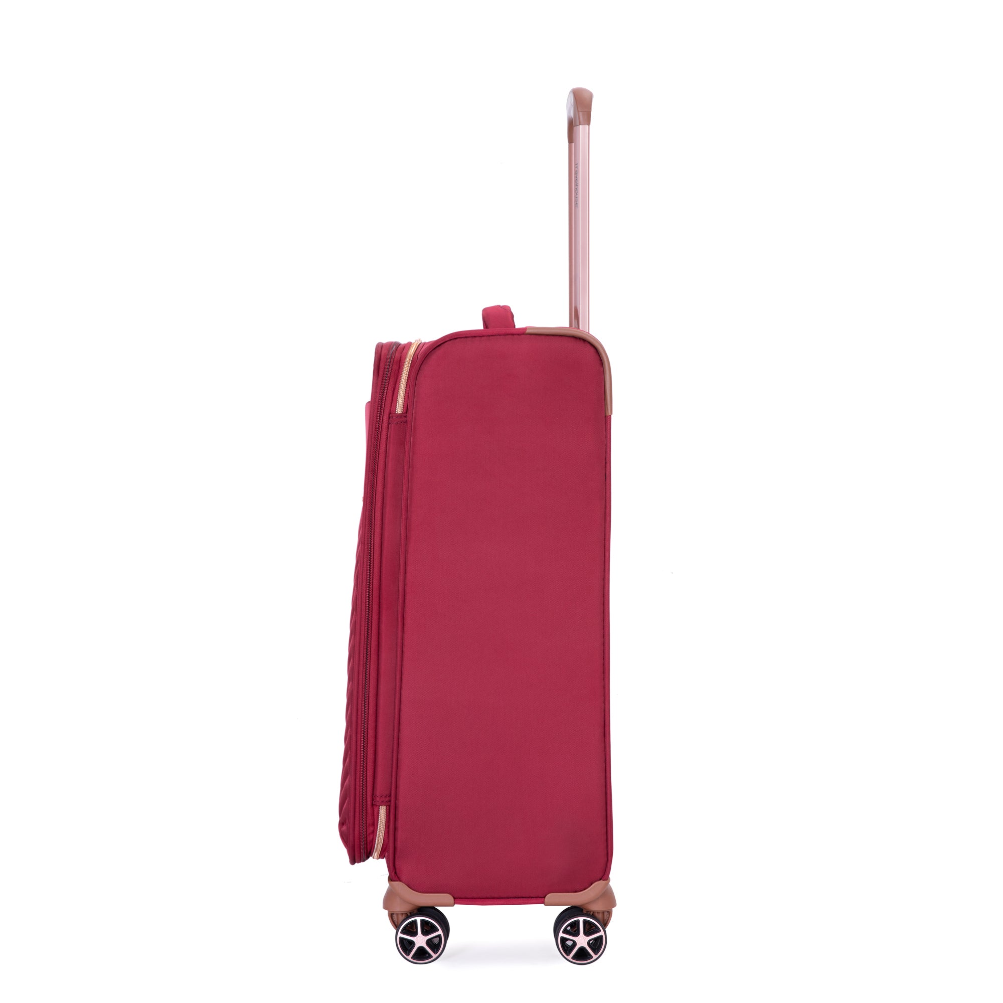 HAOYYE 4-Piece Set (16/20/24/28) ,Softshell Suitcase Spinner Wheels Terylene Luggage Sets Carry On Suitcase Luggage Lightweight Durable Suitcase Wine Red Sturdy Space-Saving Heavy Duty Modern Design