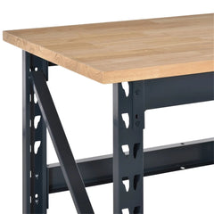 HAOYYE Garage Work Bench with Adjustable Footpads Wood Tabletop Heavy Duty Workstation Tool Table for Workshop Home Office Utility Workbench for Repair Assembly Craft Projects