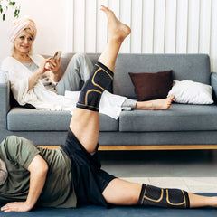 HAOYYE Copper Knee Compression Sleeves for Men and Women 1 Pair Knee Braces for Pain Relief Support for Meniscus Tear Arthritis Joint Pain Running Hiking Sports and Daily Workout