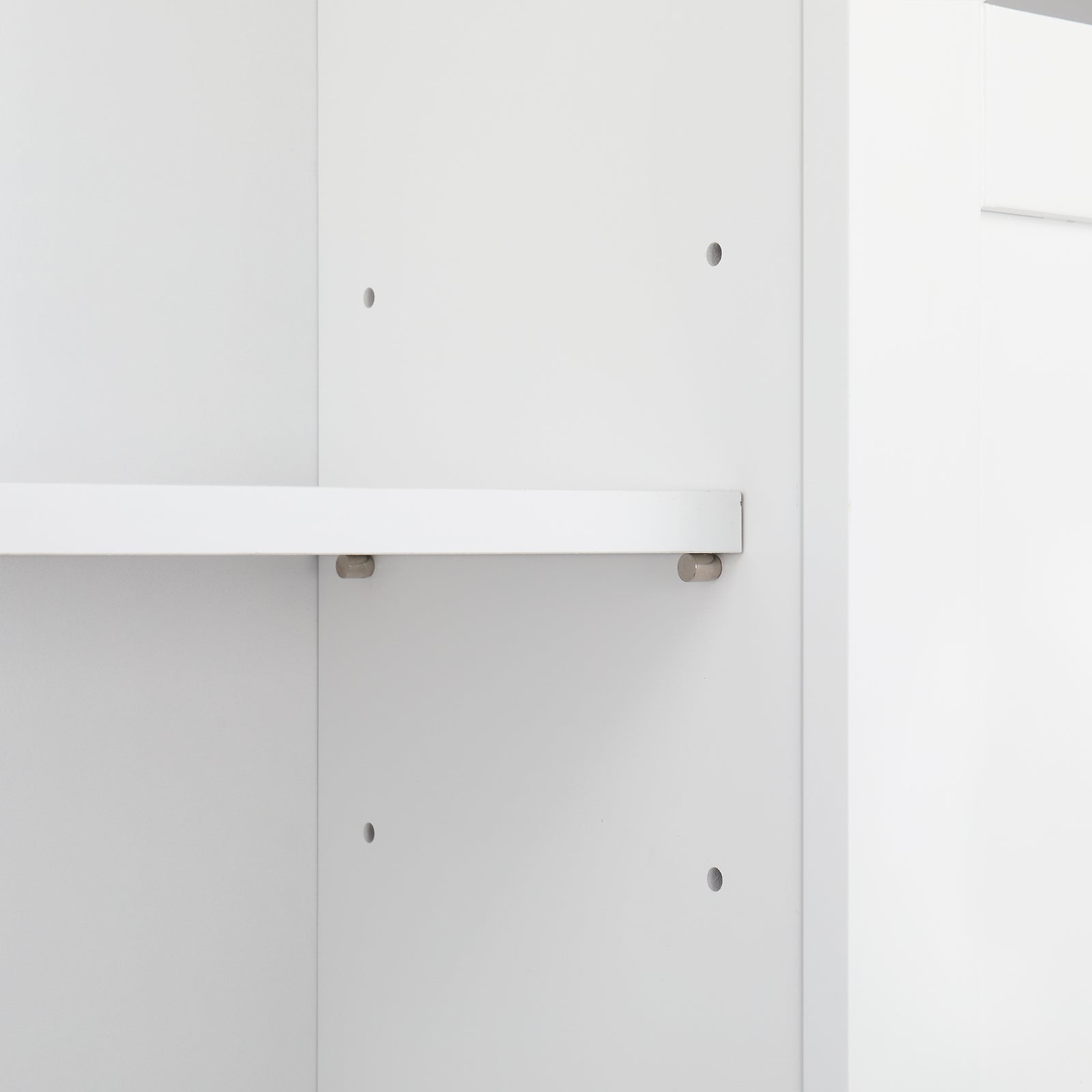 HAOYYE Double Door Fork Toilet Cabinet White, Bathroom Storage Organizer with Spacious Shelves and Durable Construction, Stylish Space-Saving Design for Efficient Bathroom Organization and Easy Access