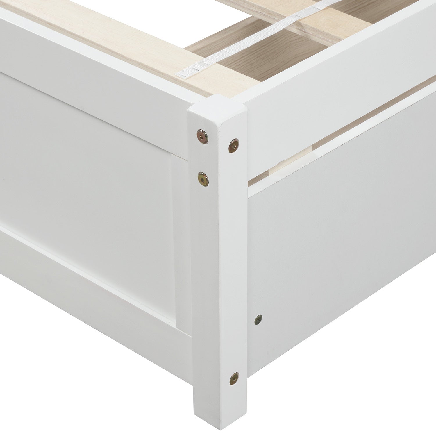 HAOYYE Twin Platform Bed Frame with Two Storage Drawers and Headboard, White, Sturdy Space-Saving Design, Heavy Duty Construction, Easy Assembly, Durable and Stylish Home Furniture