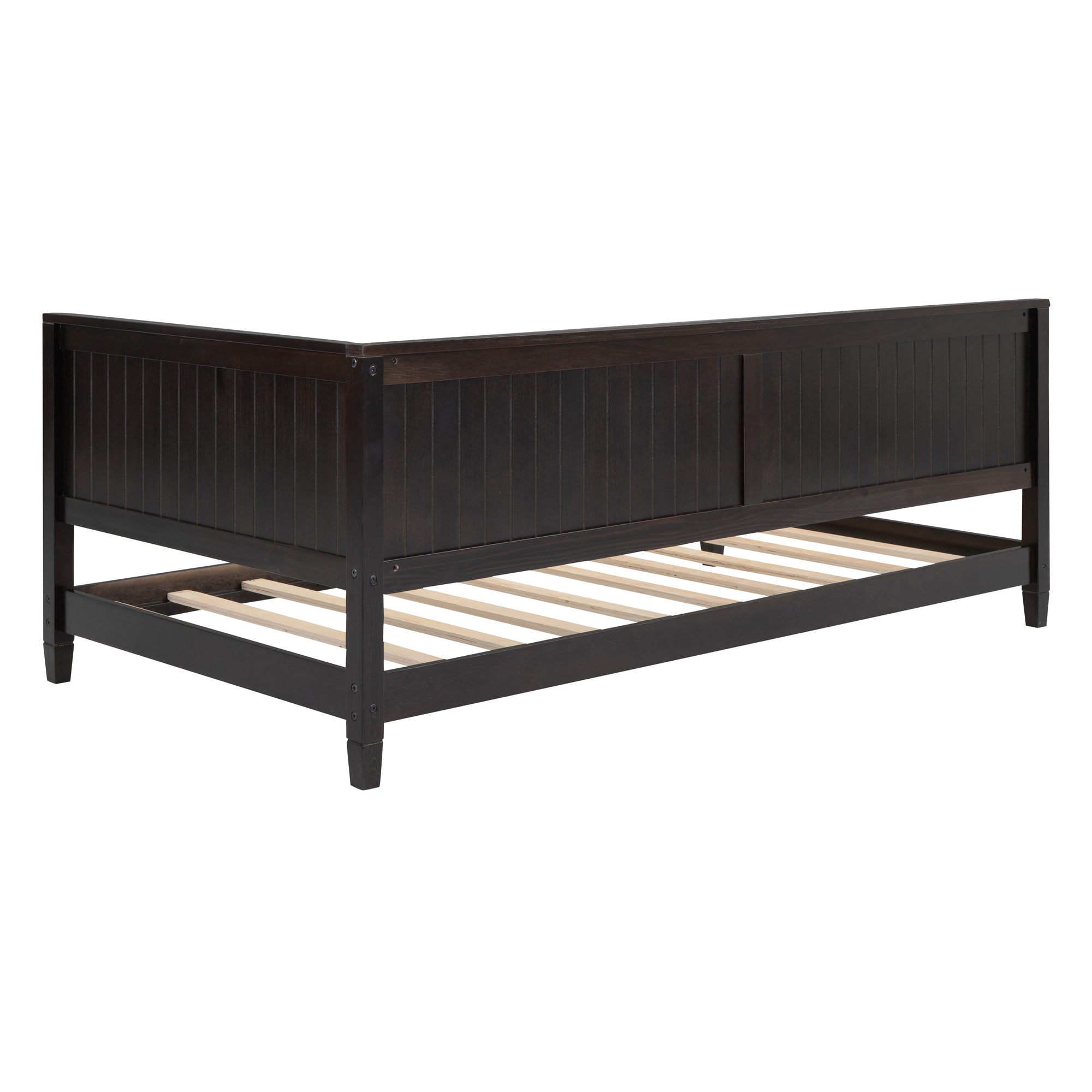 HAOYYE Twin Size Wood Daybed/Sofa Bed, Espresso Sturdy Space-Saving Heavy Duty Modern Design Adults Dorm Room Easy Assembly Bedroom Furniture