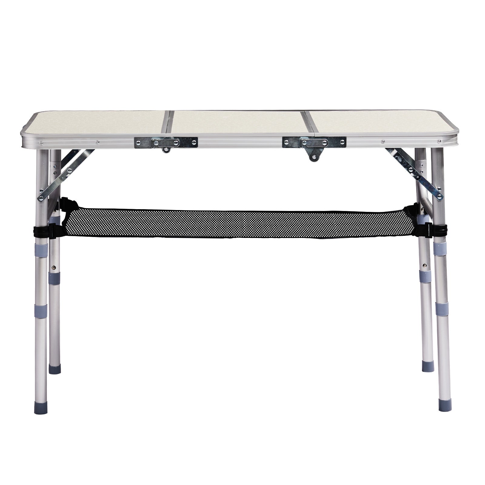 HAOYYE White with 3 Adjustable Heights Outdoor Folding Camping Table, Portable Aluminum Foldable Patio Side Table, Lightweight and Durable Design with Carry Handle for Hiking, Picnic, BBQ, Beach, Indoor or Outdoor Use