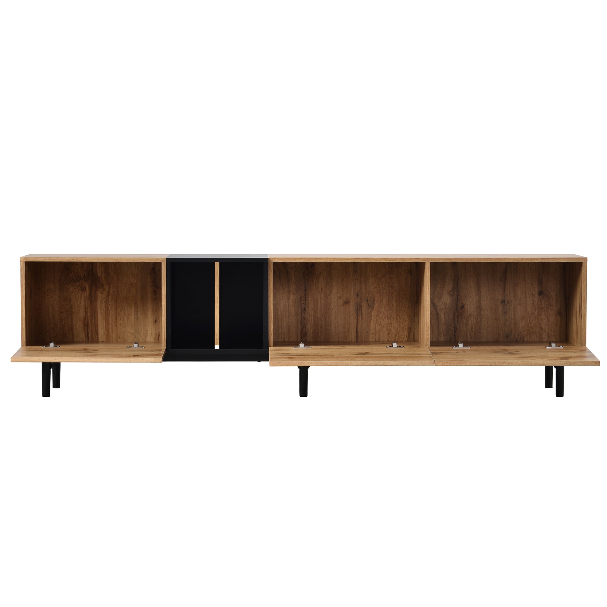 HAOYYE Modern TV Stand for 80'' TV with 3 Doors, Media Console Table, Entertainment Center with Large Storage Cabinet for Living Room, Bedroom Sturdy Space-Saving Heavy Duty Modern Design Adults