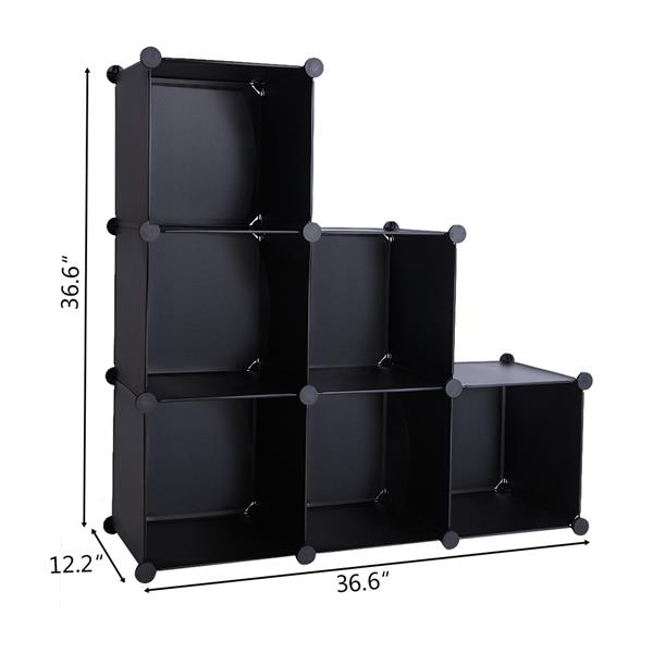 HAOYYE Cube Storage 6-Cube Closet Organizer Shelves for DIY Closet Cabinet, Black Durable Space-Saving Storage Solution, Modern Design, Versatile Use, Premium Quality, Stylish and Functional Organizer for Home or Office