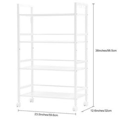HAOYYE 4-Tier Multi-Functional Storage Cart, Widened Design in Ivory White, Premium Quality, Stylish and Versatile Home Storage Solution, Ideal for Organizing Kitchen, Bathroom, Living Room, and More, Luxury Comfort and Decorative Appeal