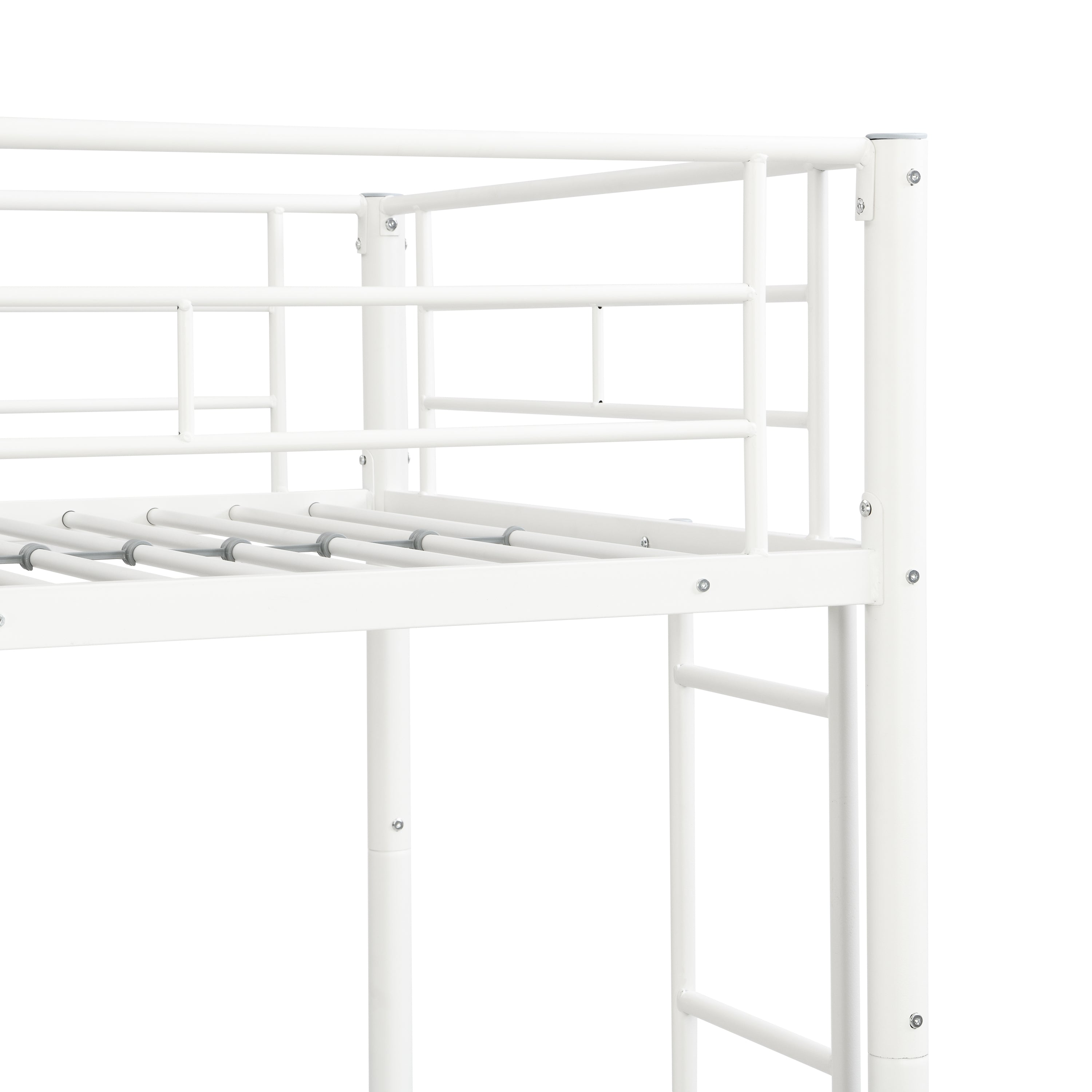 HAOYYE METAL Bunk Bed with trundle WHITE Sturdy Space-Saving Heavy Duty Modern Design Easy Assembly Durable Stylish Home Furniture Versatile