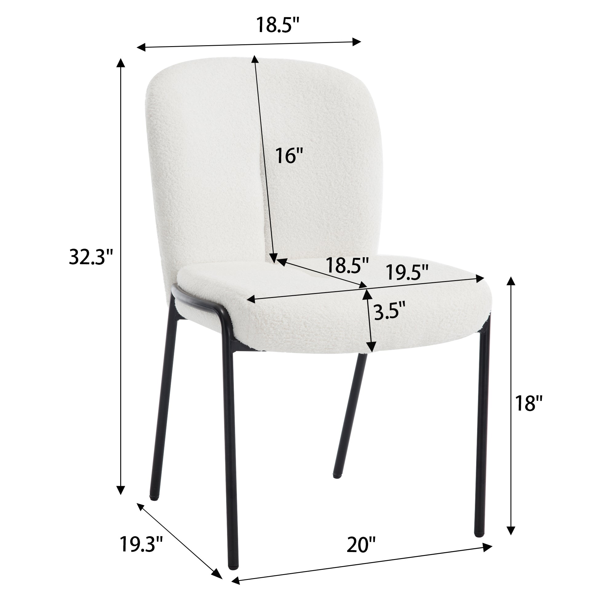 HAOYYE Heng Ming Iron Foot Dining Chair Set With No Armrest And High Back Design, Sturdy Heavy Duty Space-Saving Chairs For Dining Room, Living Room, Balcony, Dorm Room And Adult Home Use, Featuring Modern Industrial Style And Easy Assembly