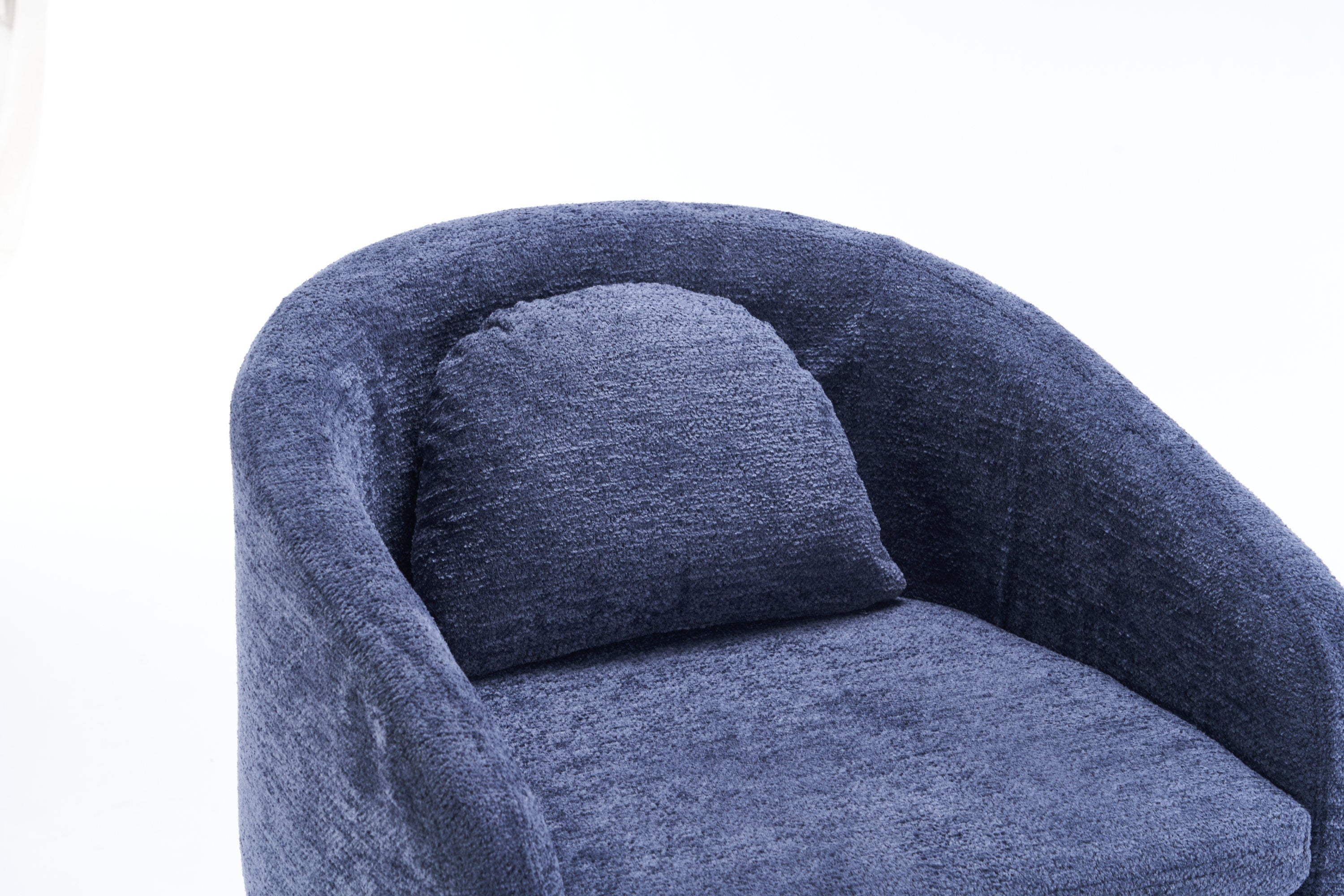 HAOYYE 059-Set of 1 Chenille Fabric Dining Armchair With Back Cushion and Universal Wheels,Blue Sturdy Space-Saving Heavy Duty Modern Design Adults Dorm Room Easy Assembly Bedroom Furniture