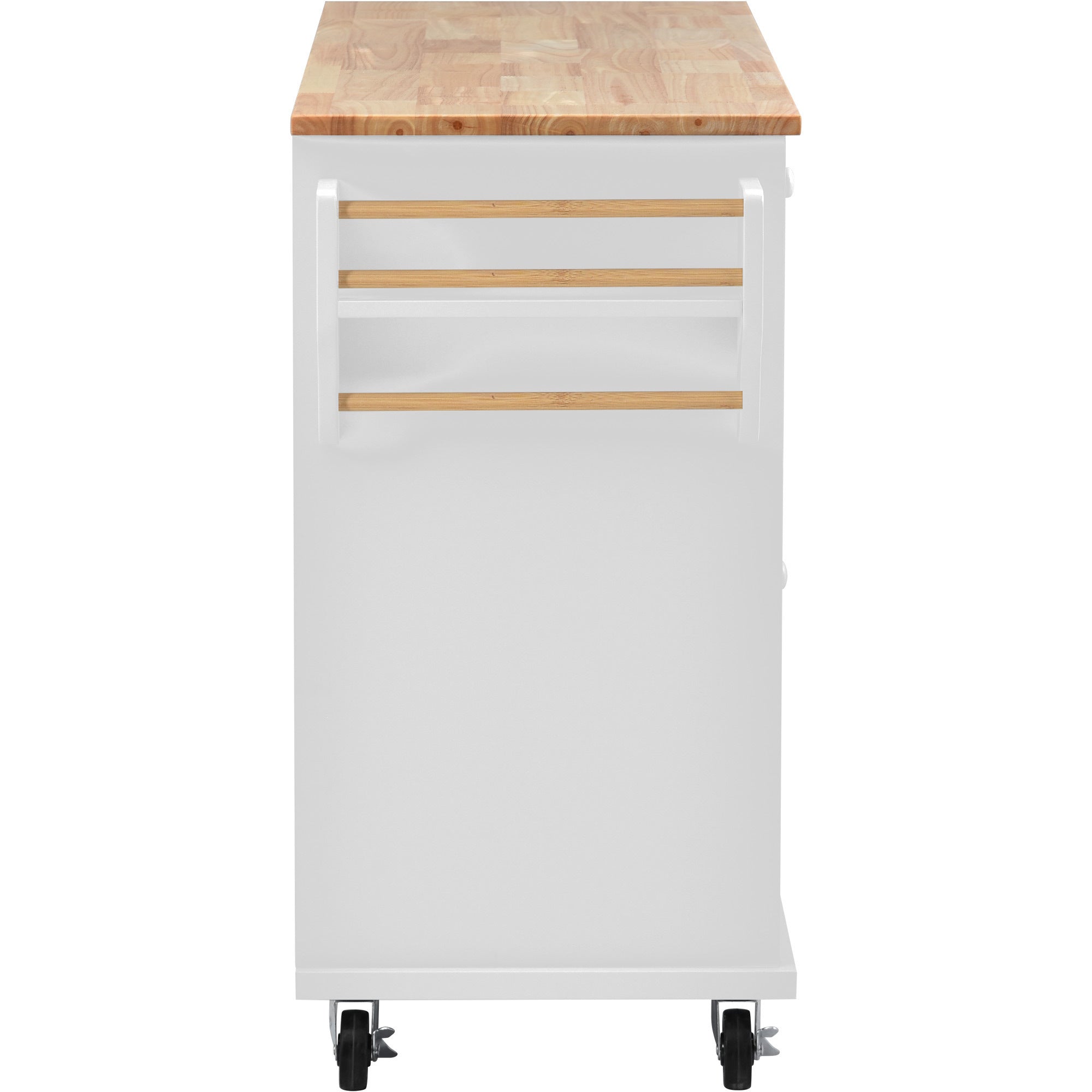 HAOYYE Kitchen cart with Rubber wood desktop rolling mobile kitchen island with storage and 5 draws 53 Inch length(White) Sturdy Space-Saving Heavy Duty Modern Design Adults Dorm Room Easy Assembly