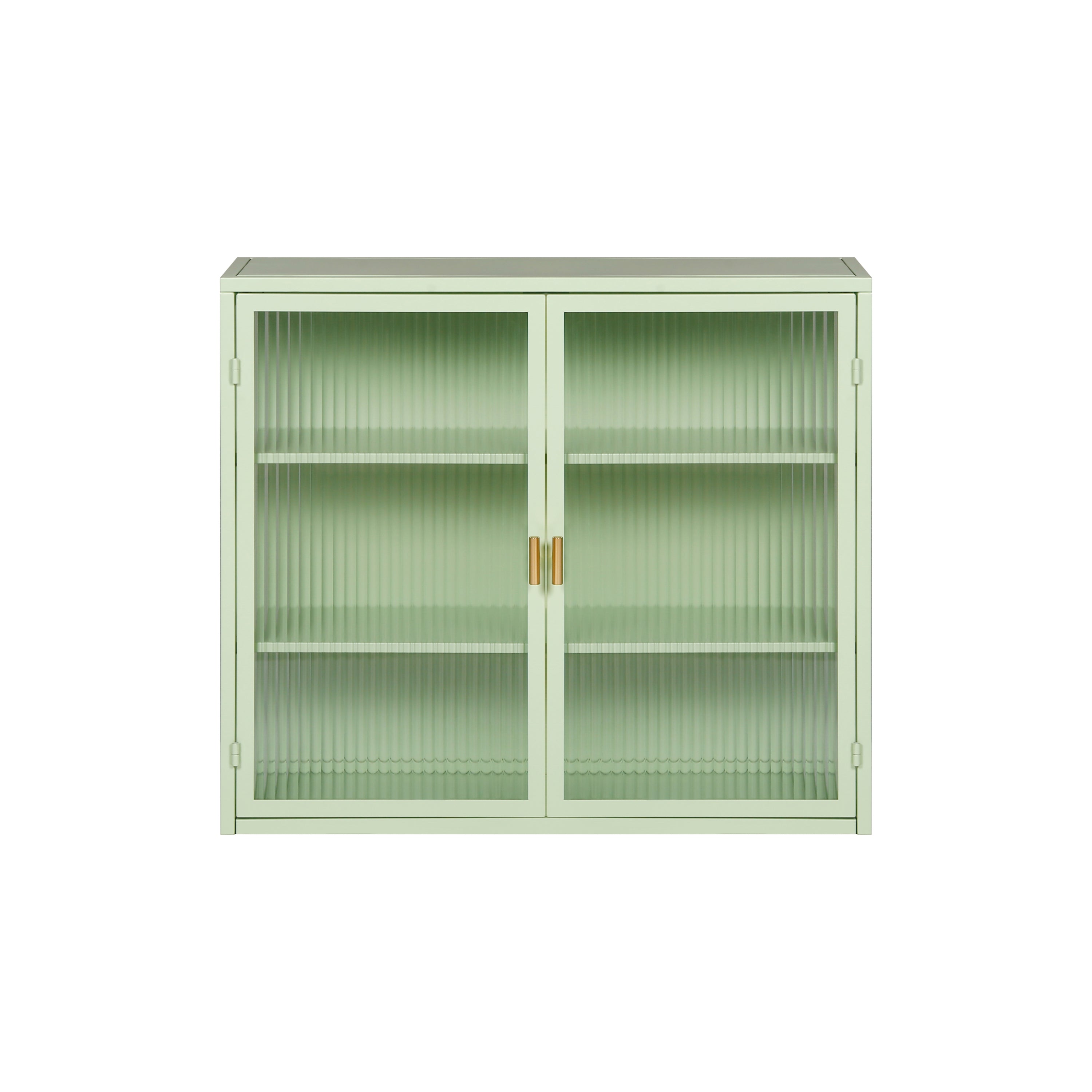 HAOYYE 27.56"Glass Doors Modern Two-door Wall Cabinet with Featuring Three-tier Storage for Entryway Living Room Bathroom Dining Room,Mint Green Sturdy Space-Saving Heavy Duty Modern Design Adults