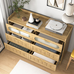 Haoyye Wooden 6 Drawer Cabinet with Extra Wide Drawers, Large Storage Organizer and Modern Chest of Cabinets for Living Room, Hallway or Bedroom, Featuring Sturdy Construction and Timeless Design for Everyday Use