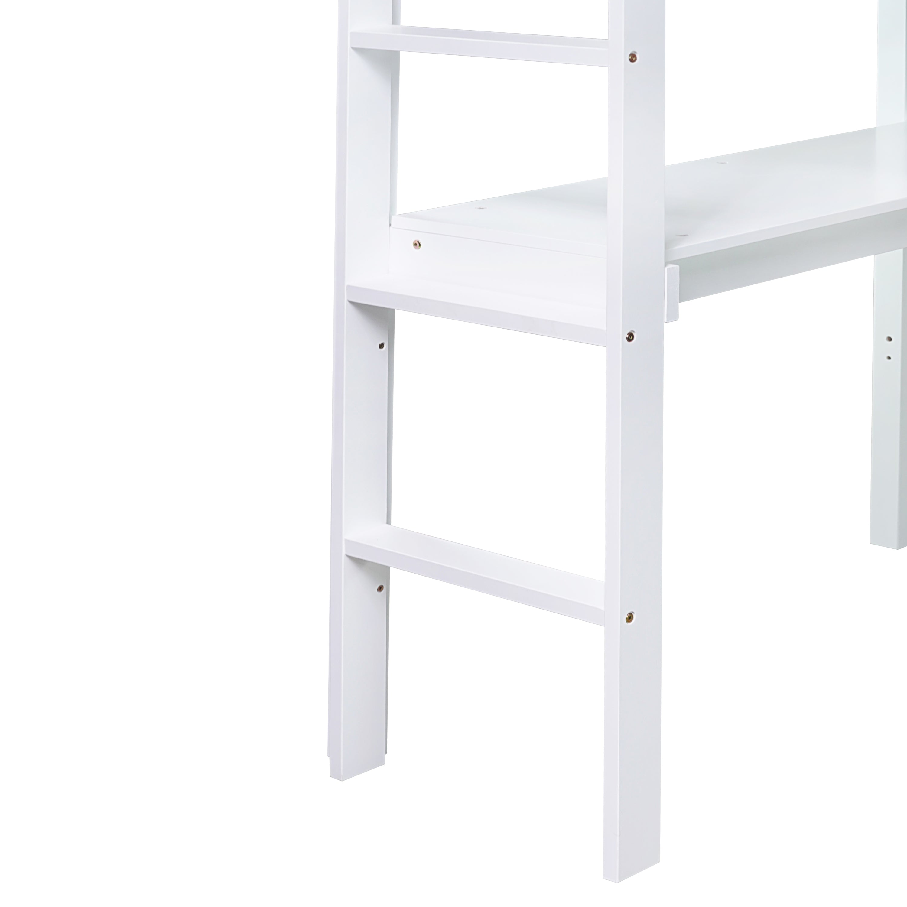 HAOYYE Twin High Loft Bed, Rubber Wood Loft Bed with Safety Guardrail, built-in desk, ladder,White Sturdy Space-Saving Heavy Duty Modern Design Adults Dorm Room Easy Assembly Bedroom Furniture