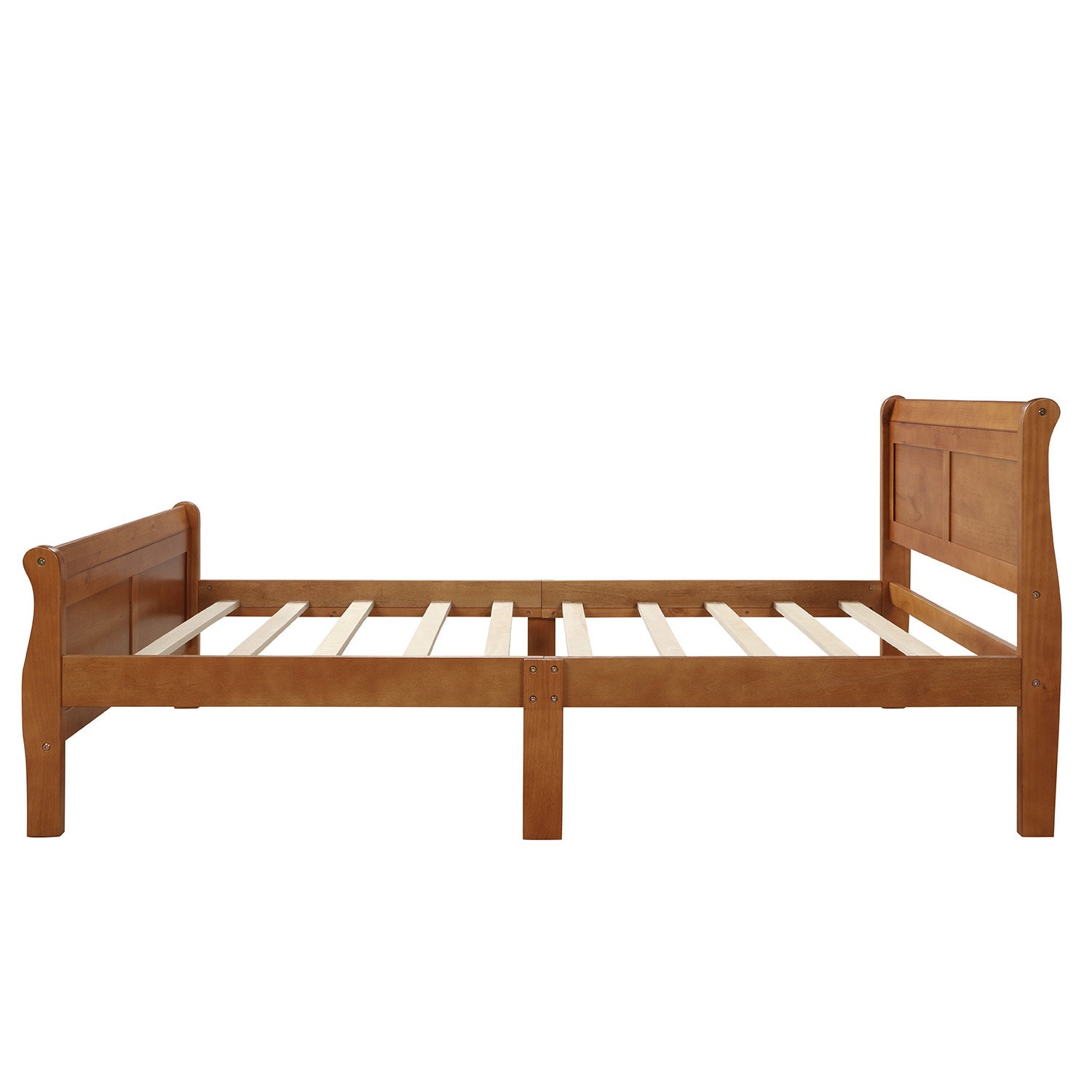 HAOYYE Wood Platform Bed Twin Bed Frame Mattress Foundation Sleigh Bed with Headboard/Footboard/Wood Slat Support Sturdy Space-Saving Heavy Duty Modern Design Easy Assembly Durable Stylish Home Furniture