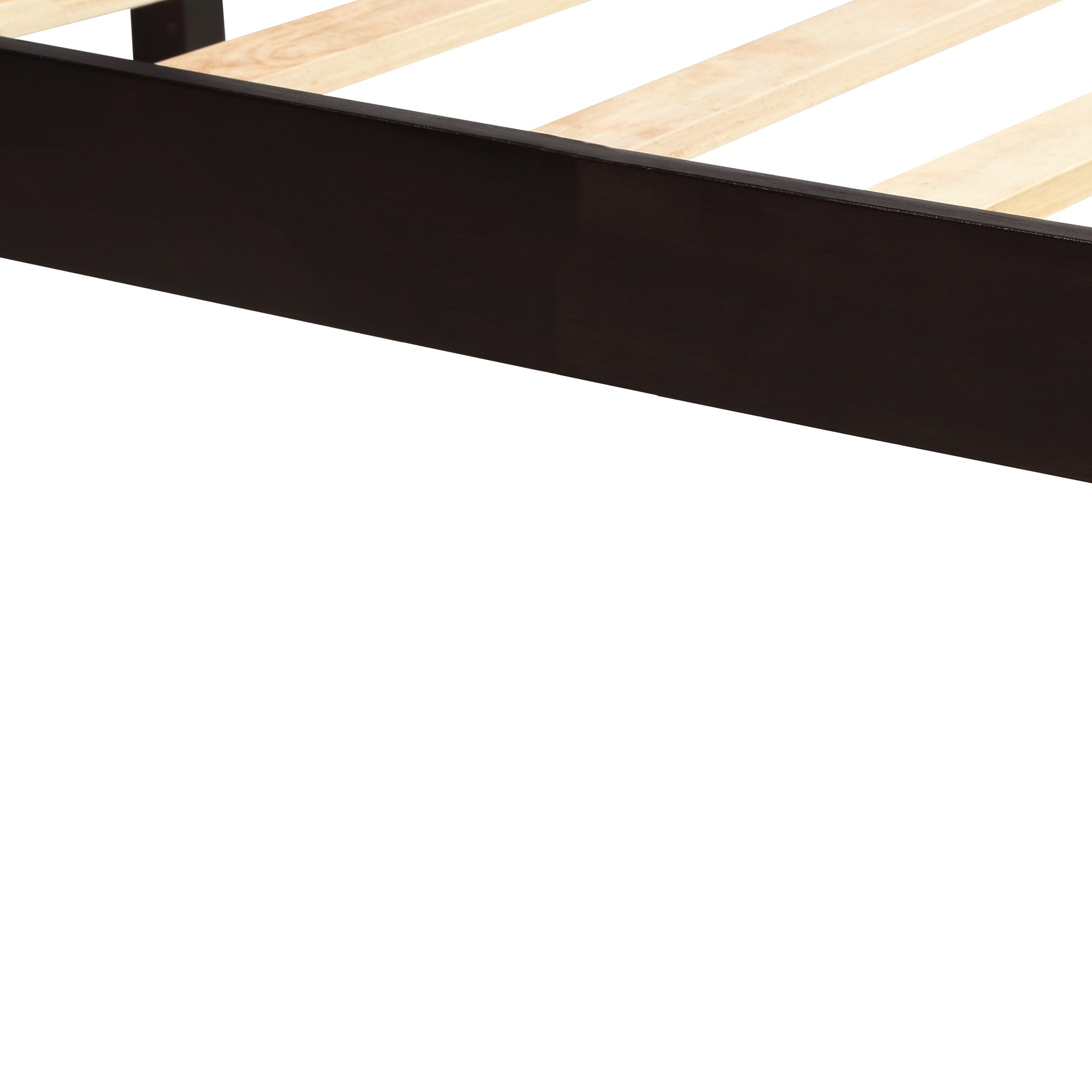 HAOYYE Platform Bed Frame with Headboard, Wood Slat Support, No Box Spring Needed, Queen,Espresso(OLD SKU:WF191420AAP) Sturdy Space-Saving Heavy Duty Modern Design Adults Dorm Room Easy Assembly