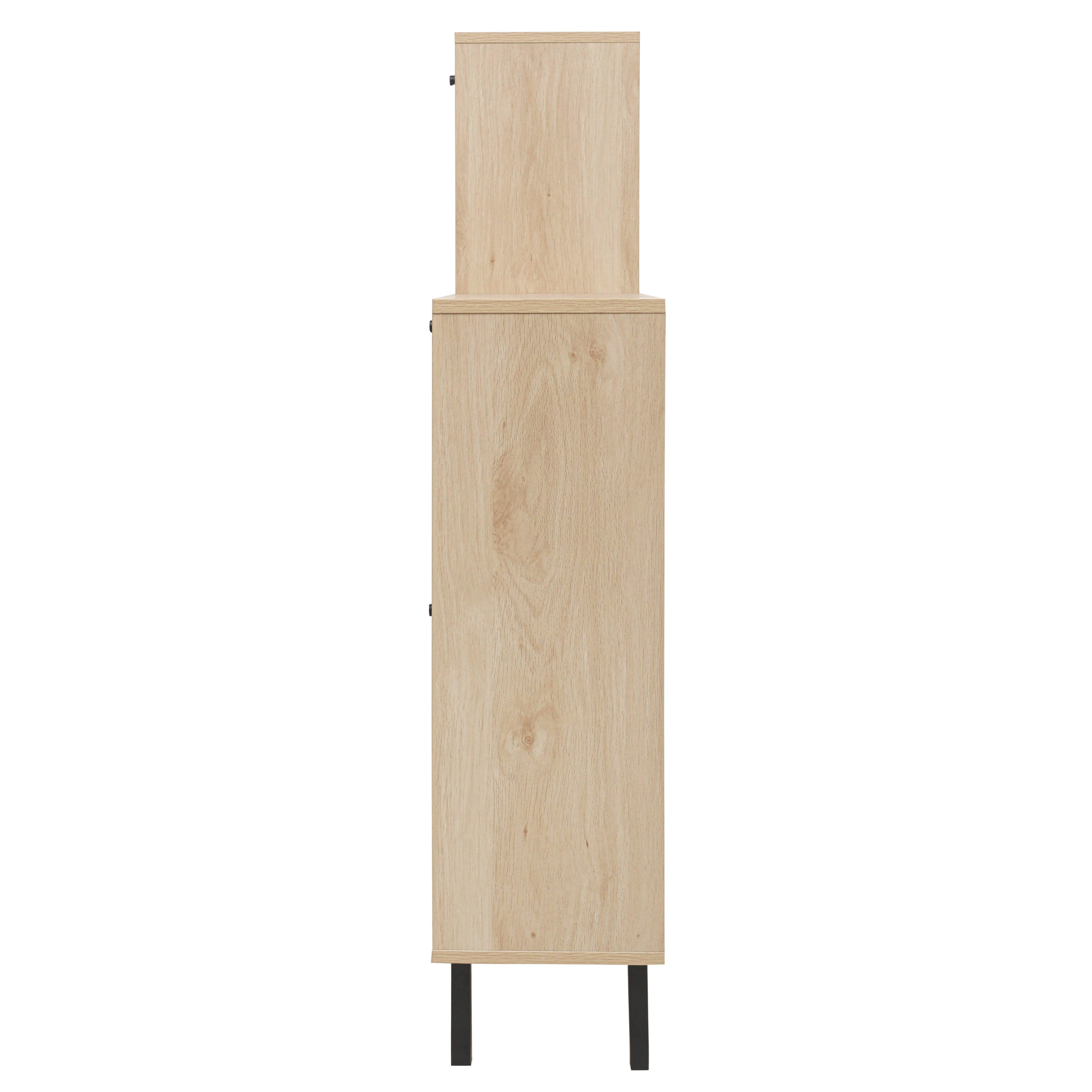 HAOYYE Rattan 5 Door Shoe Rack, Freestanding Modern Shoe Storage Cabinet, for Entryway Sturdy Space-Saving Heavy Duty Modern Design Easy Assembly Durable Stylish Home Furniture Versatile