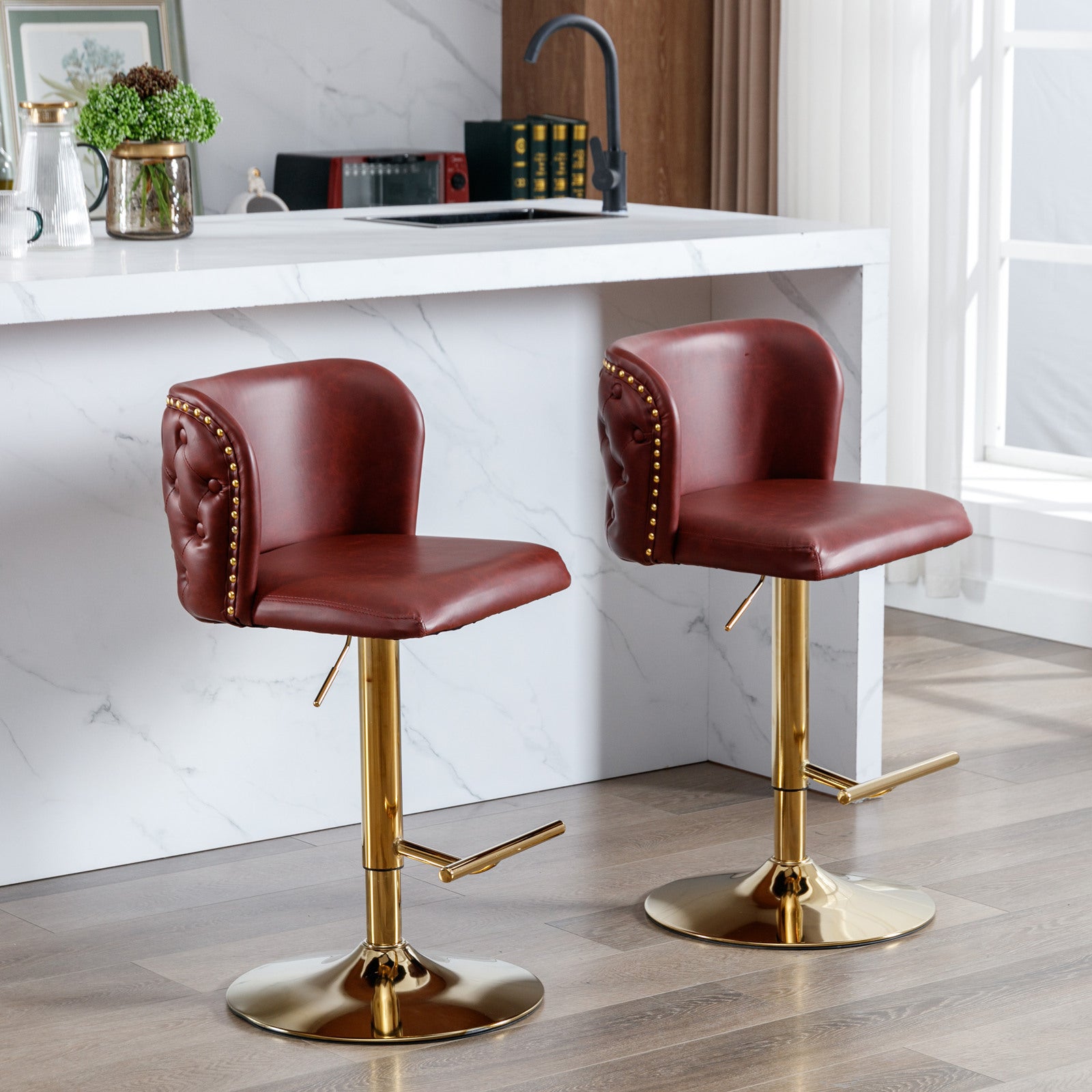 HAOYYE Swivel Barstools Adjusatble Seat Height