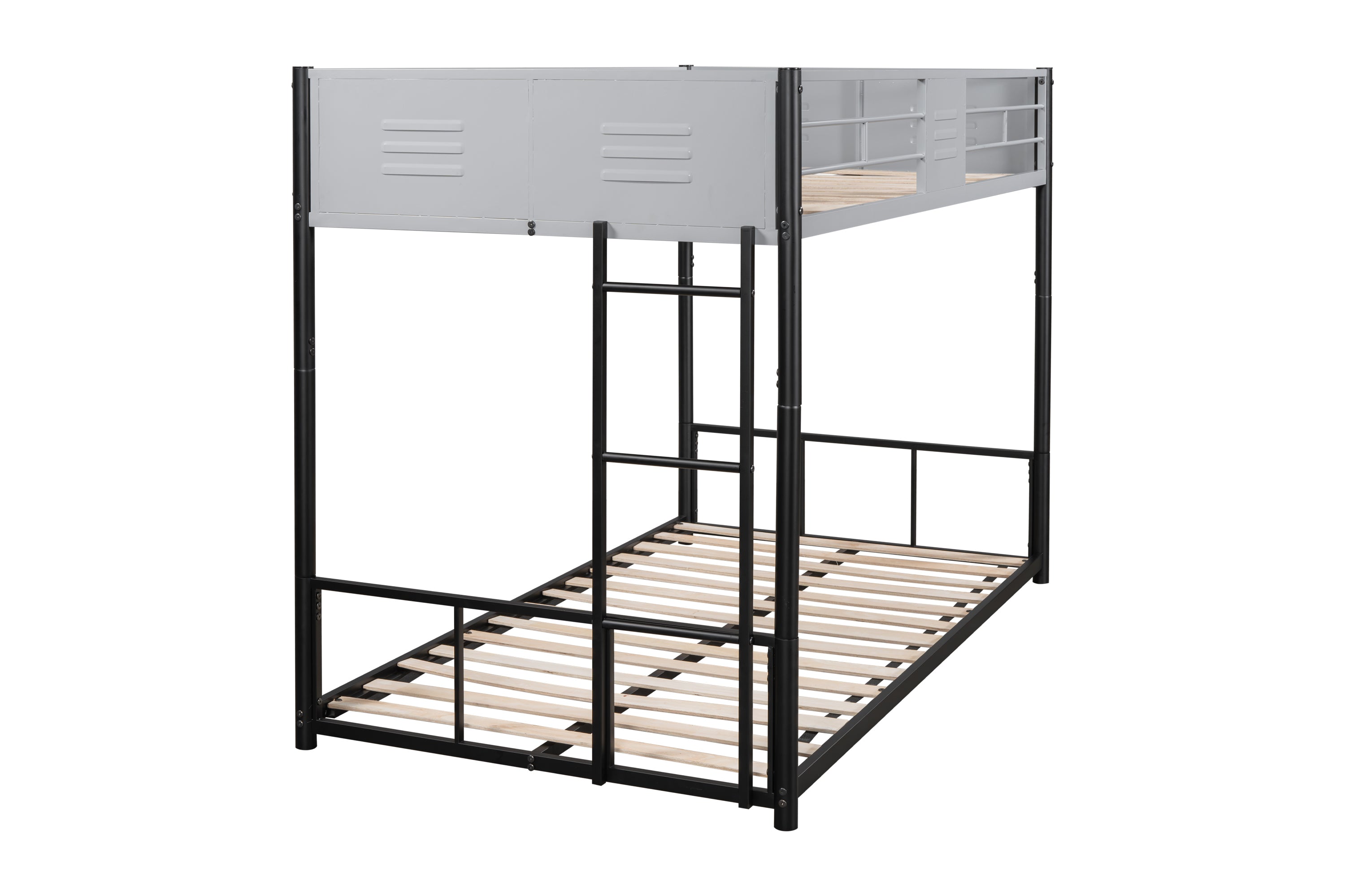 HAOYYE Metal Twin over Twin Bunk Bed with Vent Board/ Heavy-duty Sturdy Metal/ Noise Reduced/ Safety Guardrail/ CPC Certified Space-Saving Heavy Duty Modern Design Adults Dorm Room Easy Assembly