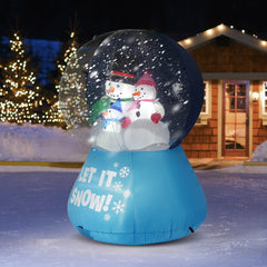 HAOYYE 5.9 FT Inflatable Lighted Christmas Snow Globe with Snowman Family Outdoor Holiday Yard Lawn Garden Decorations Built-In LED Lights Funny Festive Blow Up Décor for Party Front Porch