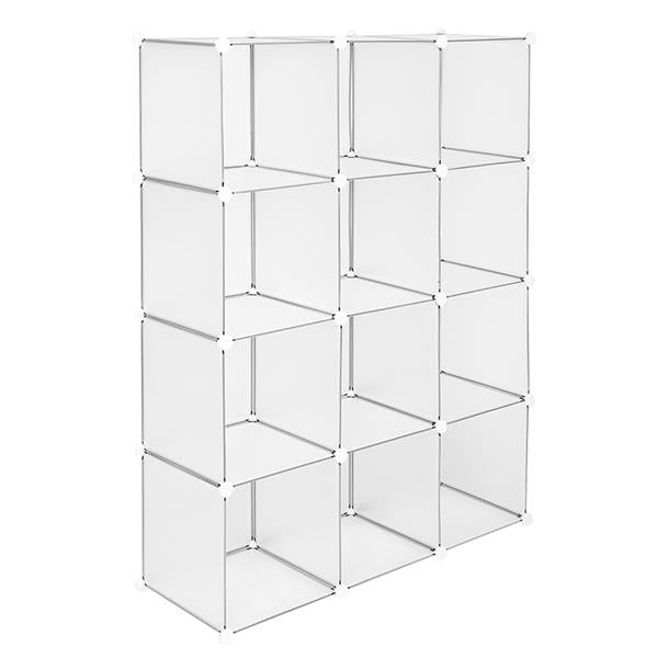 HAOYYE Cube Storage Organizer - 12-Cube Bookshelf & Closet Storage Unit, Modular Shelf System For Bedroom, Living Room, Office, And Toy Room, Space-Saving Design, Durable Material, Versatile Home Organizer, Ideal For Books, Clothes, And Decorative Items
