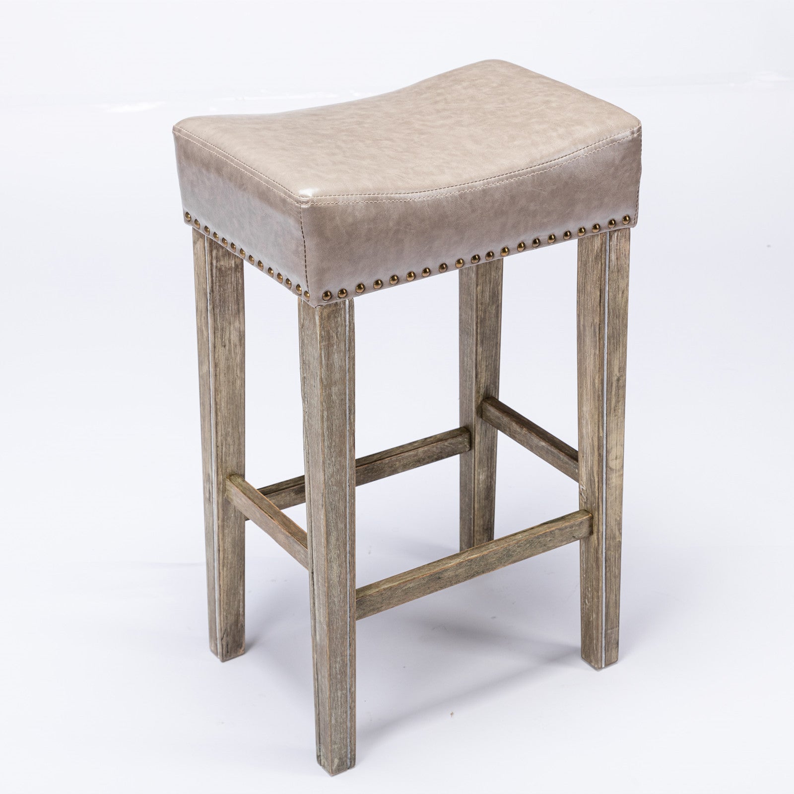 Haoyye Counter Height Bar Stools, Set of 2 Backless Faux Leather Farmhouse Island Chairs for Kitchen or Dining Area, Modern Space-Saving Sturdy Design for Breakfast Bar, Pub, Cafe or Home Use, Comfortable and Easy to Assemble Seating