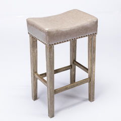 Haoyye Counter Height Bar Stools, Set of 2 Backless Faux Leather Farmhouse Island Chairs for Kitchen or Dining Area, Modern Space-Saving Sturdy Design for Breakfast Bar, Pub, Cafe or Home Use, Comfortable and Easy to Assemble Seating