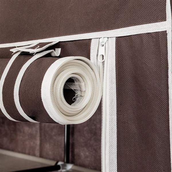 HAOYYE Portable Closet Storage Organizer with Shelves, Dark Brown Durable Space-Saving Solution, Modern Design for Versatile Use, Premium Quality Stylish Look for Home, Bedroom, and Closet Organization