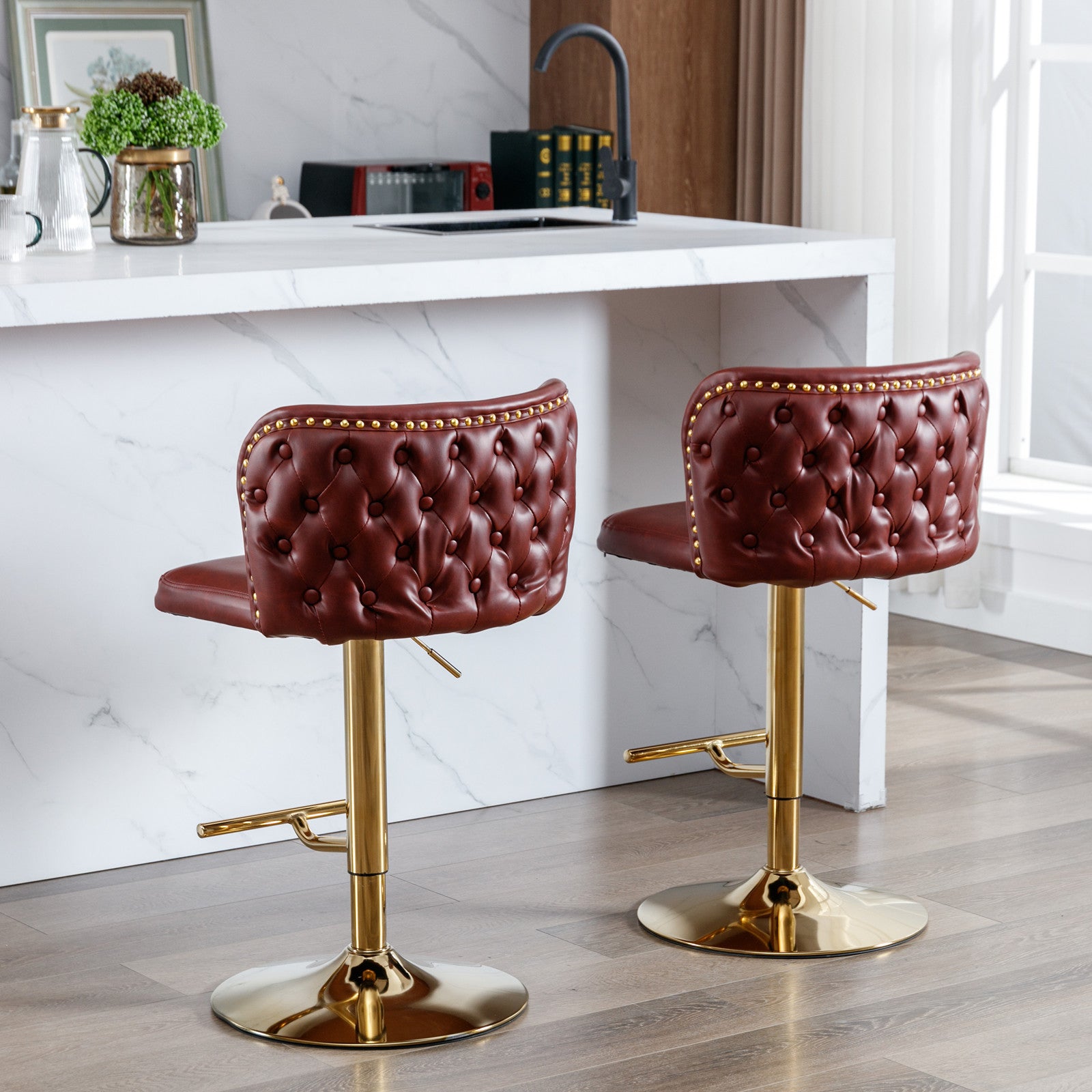 HAOYYE Swivel Barstools Adjusatble Seat Height