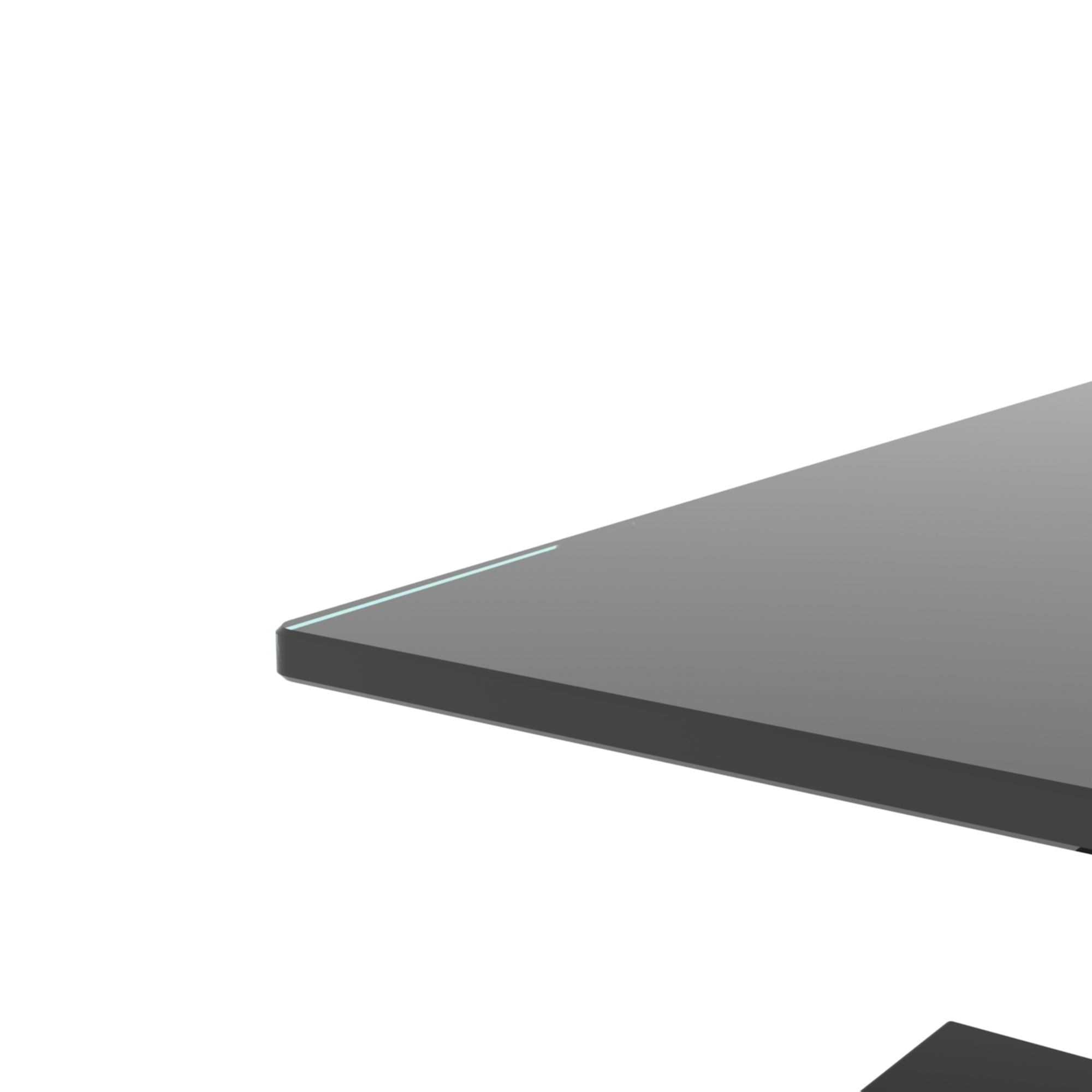 Haoyye Rectangle Black Glass Coffee Table, Clear Modern Coffee Table, Side Center Table for Living Room Furniture, Sturdy Heavy Duty Space-Saving Design, Adults Dorm Room, Easy Assembly
