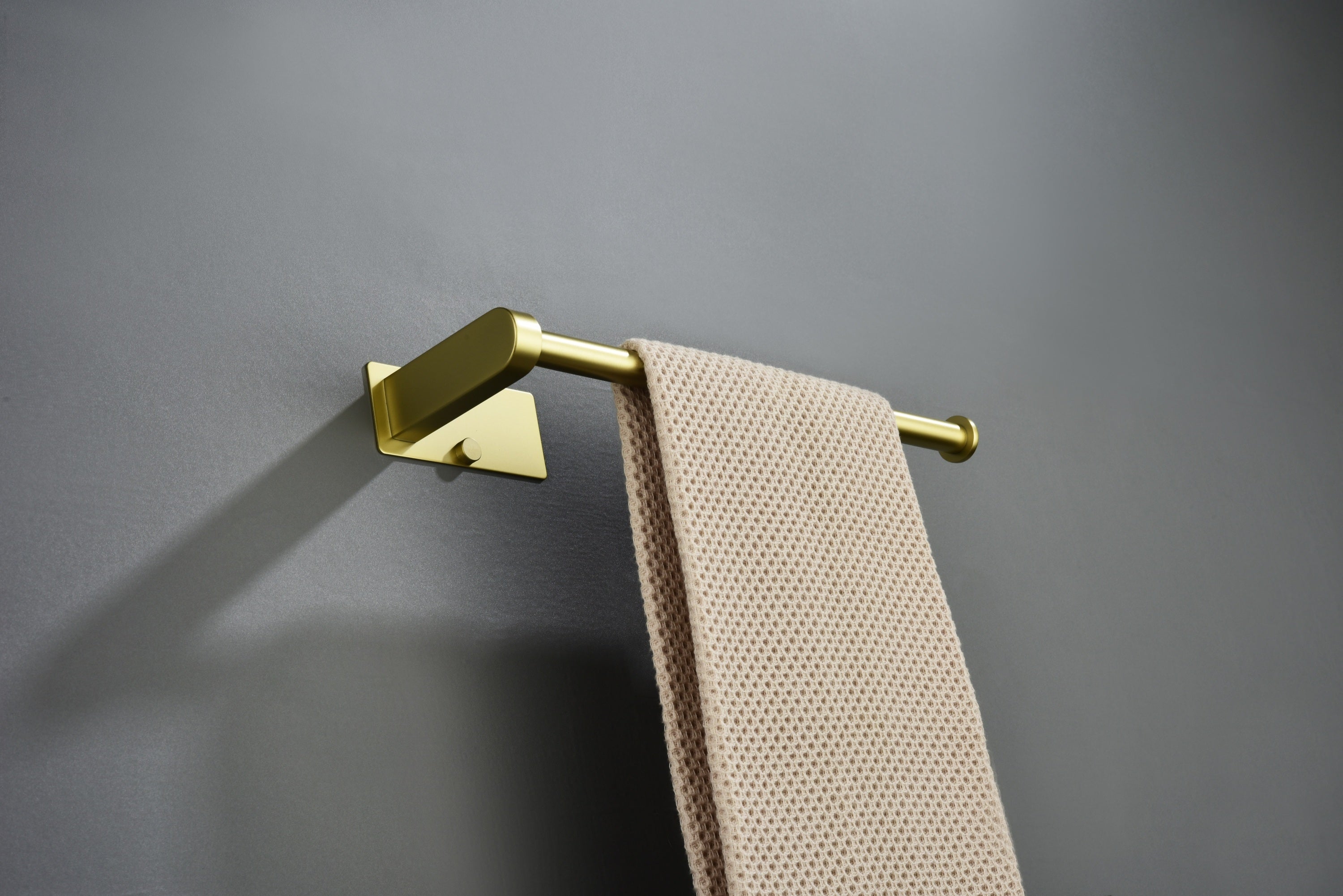 HAOYYE 2 Pack Paper Towel Holder Wall Mount, Brushed gold Paper Towel Holder Under Cabinet, Self Adhesive Paper Towel Holders, Kitchen Towel Holder for Kitchen Organization and Storage (12inch, 2 Pack)