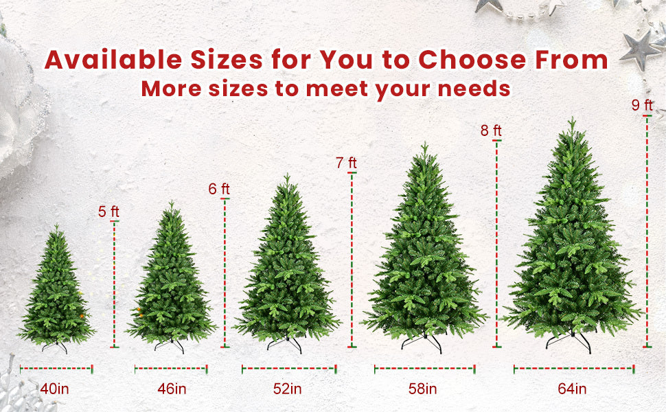 HAOYYE 5FT PE And PVC Christmas Tree with Lights, Unique Christmas Tree Prelit with 850 Branch Tips, 250 Warm White LEDs and Metal Stand, Aritificial Christmas Tree Sturdy Space-Saving Heavy Duty Adults