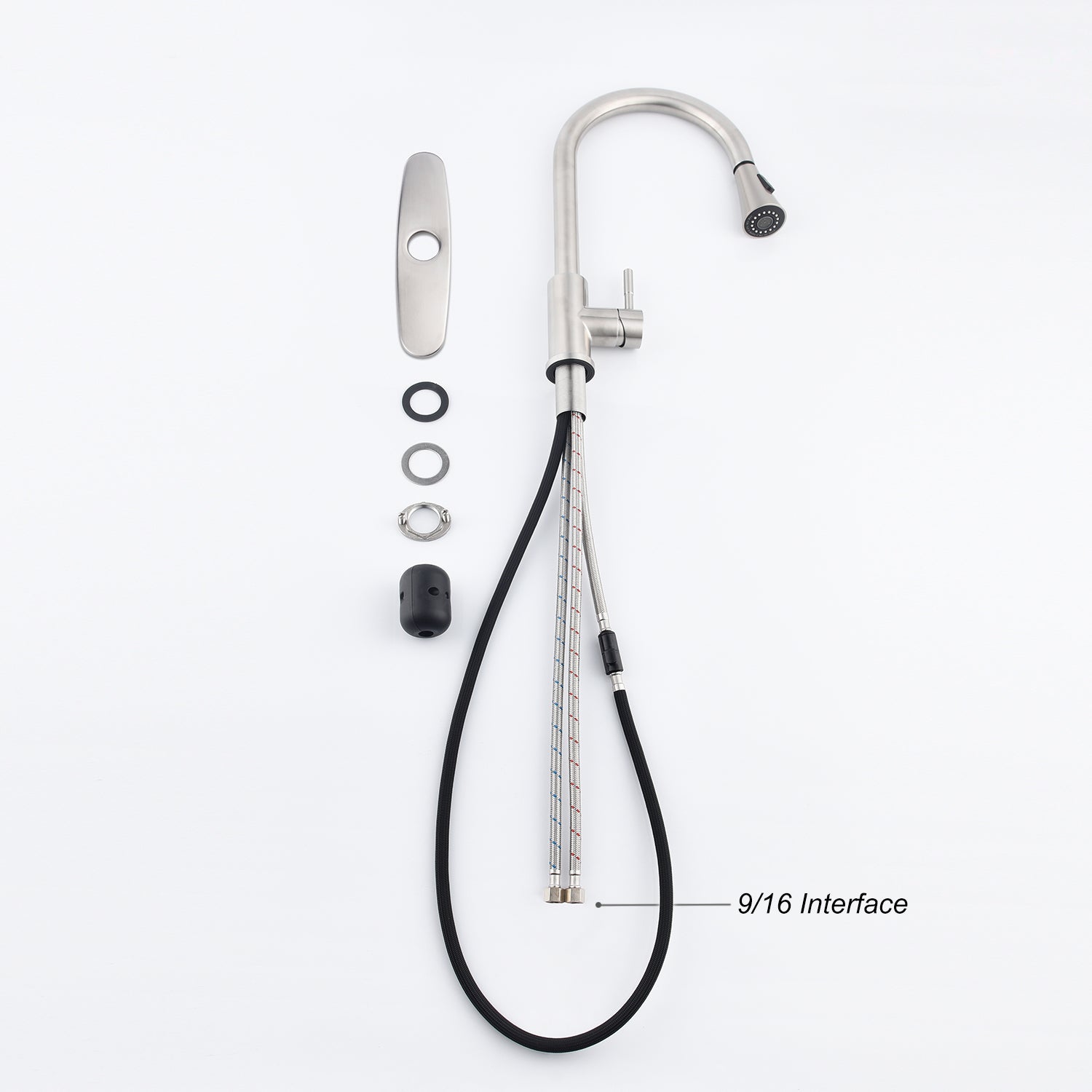 HAOYYE Kitchen Faucet with Pull Out Spraye Sturdy Space-Saving Heavy Duty Modern Design Adults Dorm Room Easy Assembly Bedroom Furniture
