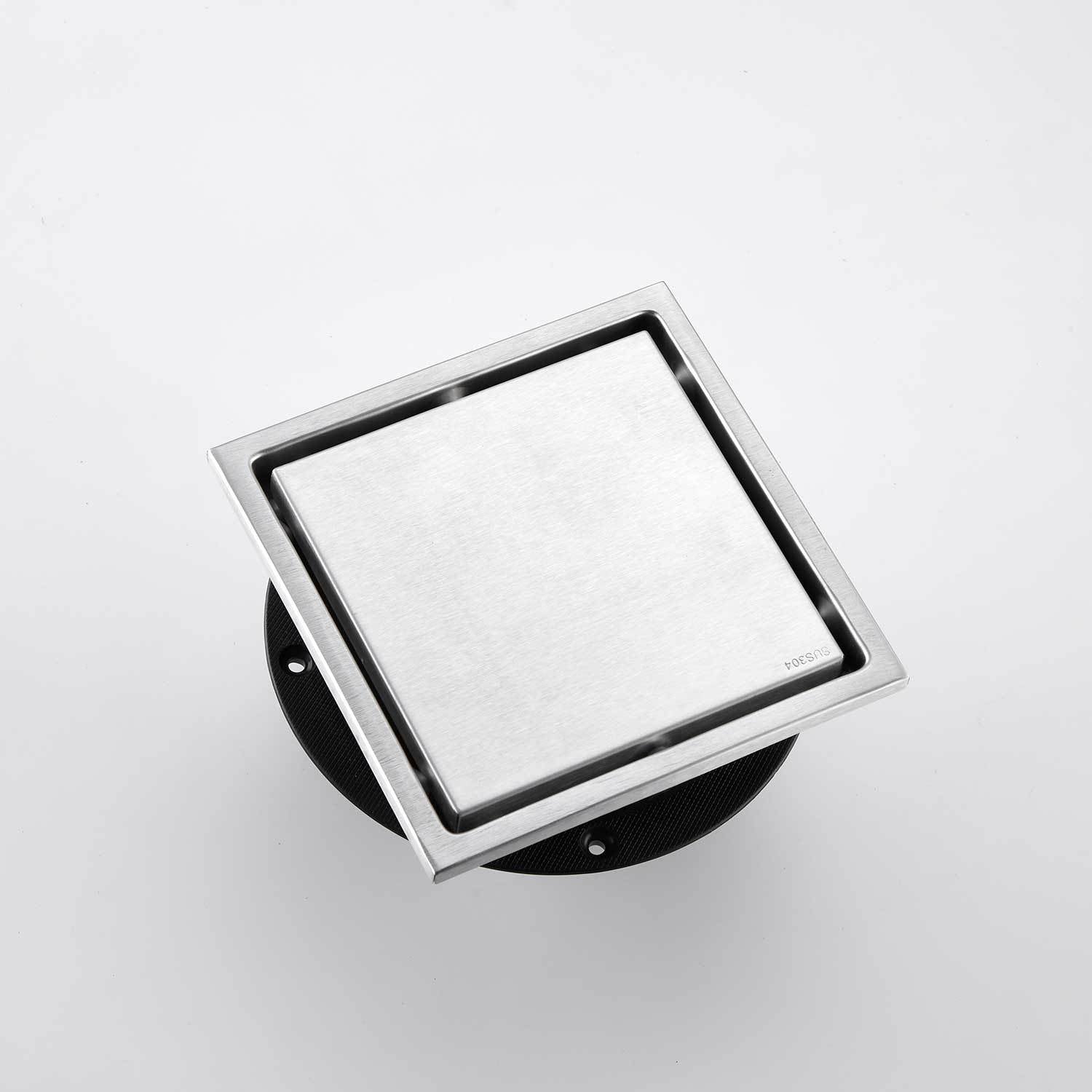 HAOYYE 6 Inch Square Shower Floor Drain Sturdy Space-Saving Heavy Duty Modern Design Adults Dorm Room Easy Assembly Bedroom Furniture