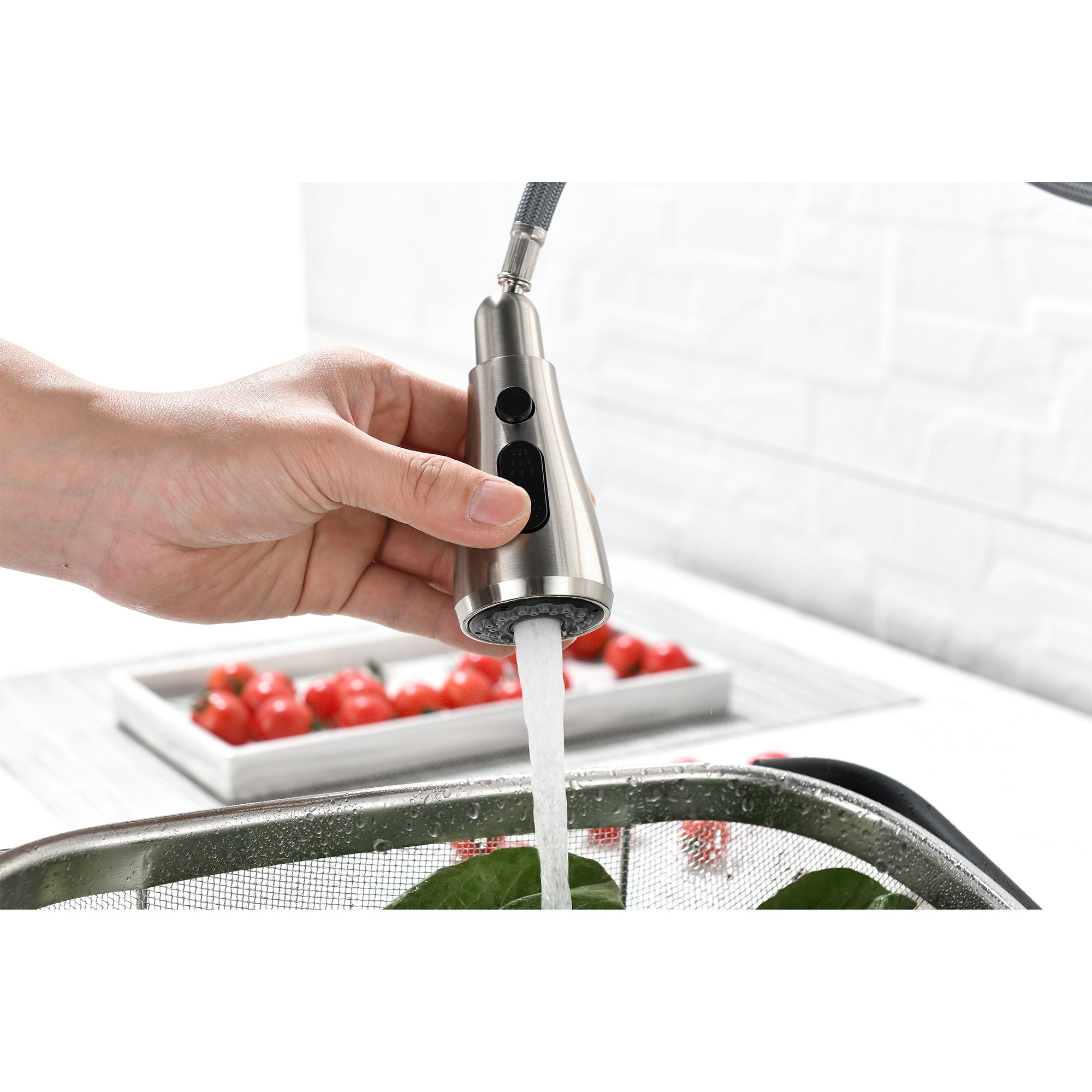 HAOYYE Single Handle Kitchen Sink Faucet with Pull Out Sprayer Sturdy Space-Saving Heavy Duty Modern Design Adults Dorm Room Easy Assembly Bedroom Furniture
