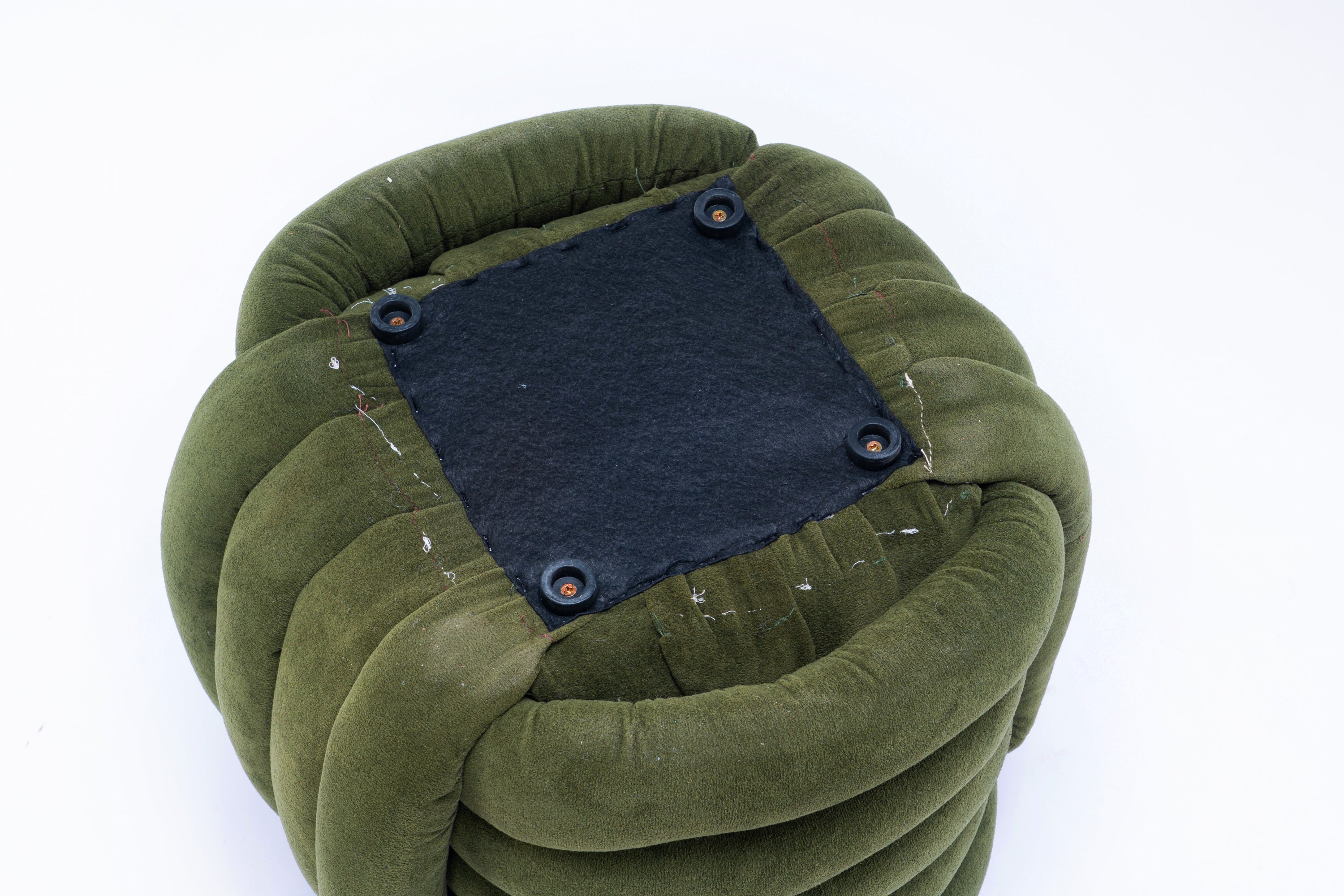 Haoyye Modern Chenille Fabric Knot Design Ottoman Makeup Stool Footstool, Comfortable and Stylish Seat, Perfect for Living Room and Bedroom, Space-Saving Heavy Duty Construction, Durable Furniture for Adults Dorm Room