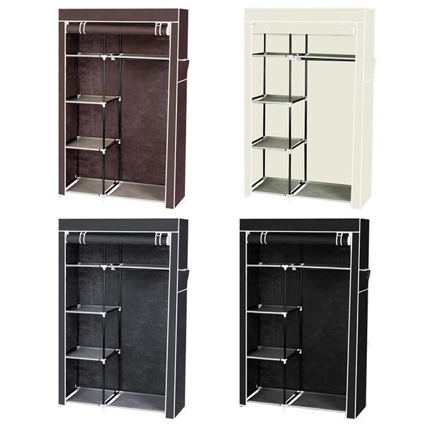 HAOYYE Portable Closet Storage Organizer with Shelves, Dark Brown Durable Space-Saving Solution, Modern Design for Versatile Use, Premium Quality Stylish Look for Home, Bedroom, and Closet Organization