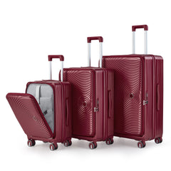 HAOYYE Luggage Sets 3 Piece(20/24/28), Expandable Carry On Luggage with TSA Lock Airline Approved, 100% PC Hard Shell and Lightweight Suitcase with Front Pocket and Spinner Wheels Sturdy Space-Saving