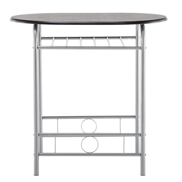 HAOYYE PVC Breakfast Table Set with One Table and Two Chairs, Space-Saving Dining Table and Stool Set for Small Kitchen, Apartment, or Dining Room