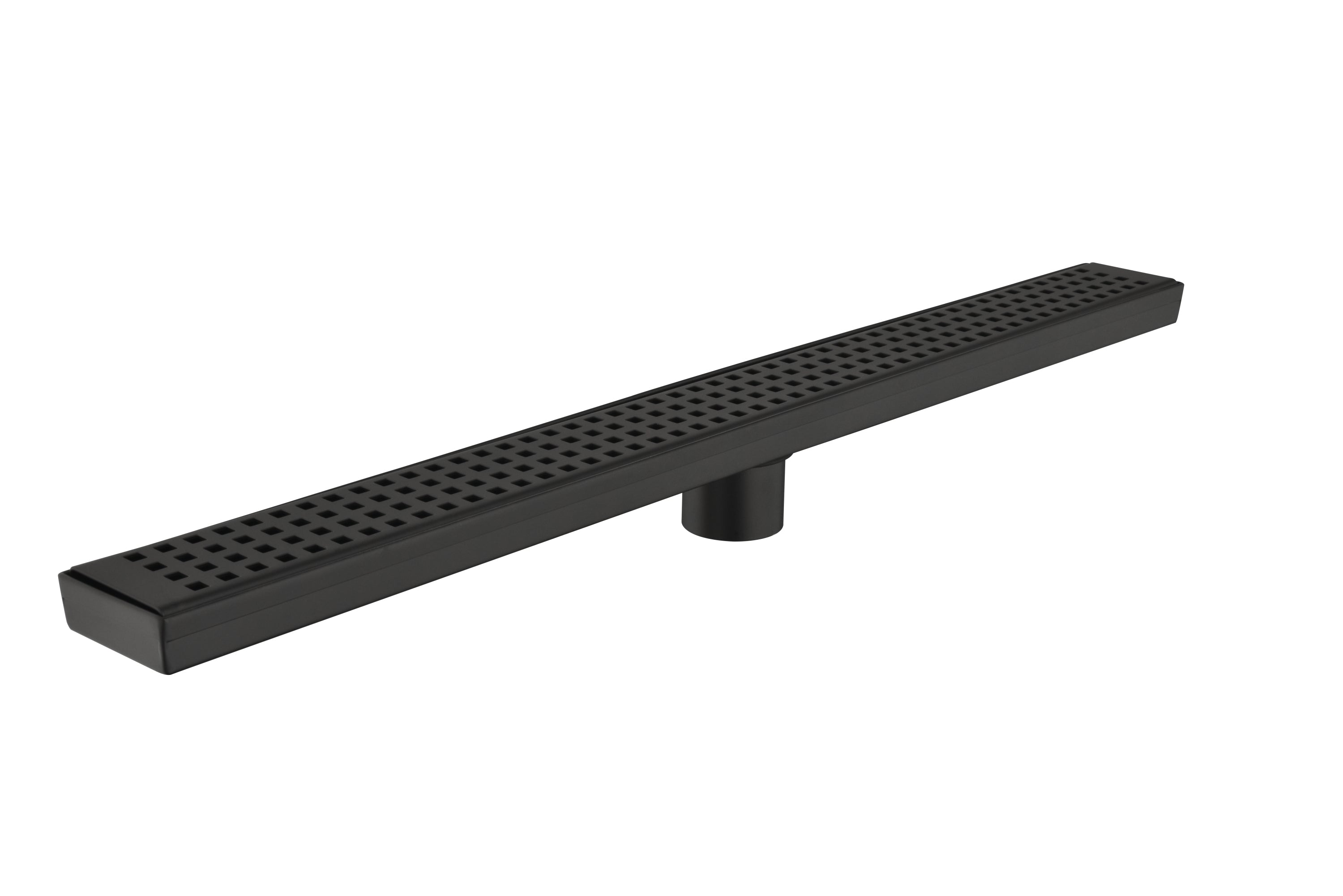 HAOYYE Linear Shower Drain with Removable Quadrato Pattern Grate, 304 Stainless Shower Drain Included Hair Strainer and Leveling Feet Sturdy Space-Saving Heavy Duty Modern Design Adults Dorm Room
