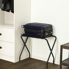 HAOYYE Portable Metal Luggage Rack Black Soft Cozy Warm Flannel Fleece Home Decor Luxury Comfortable Unique Design Premium Quality Decorative Stylish Hotel Luggage Rack for Bedroom Living Room Travel Storage Solutions