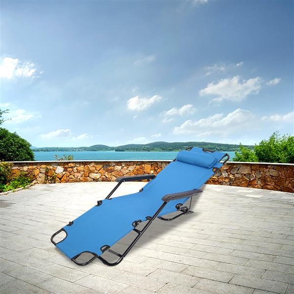 HAOYYE Portable Dual-Purpose Extendable Folding Reclining Chair, Blue – Premium Steel Tube and Oxford Fabric, Comfortable and Durable Lounge Chair for Outdoor Use, Adjustable Reclining Chair, Easy to Carry, Space-Saving Design for Camping, Patio
