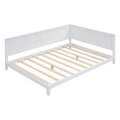 HAOYYE Full Size Wood Daybed/Sofa Bed, White Sturdy Space-Saving Heavy Duty Modern Design Adults Dorm Room Easy Assembly Bedroom Furniture