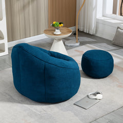 HAOYYE Bedding Bean Bag Sofa Chair High Pressure Foam Bean Bag Chair Adult Material with Padded Foam Padding Compressed Bean Bag With Footrest Sturdy Space-Saving Heavy Duty Modern Design Adults