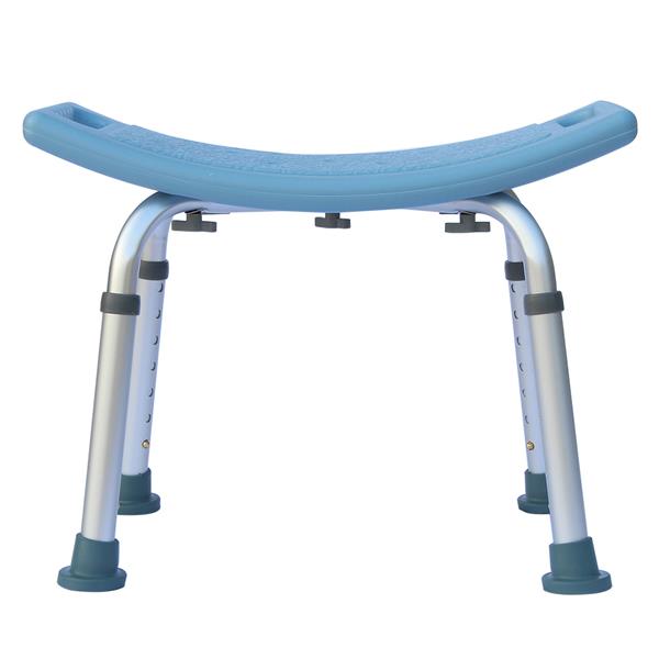 HAOYYE Simple Blue Bath Chair Lightweight Aluminum Alloy Shower Seat with Adjustable Height Anti-Slip Rubber Feet Rust-Resistant Durable Bathroom Stool for Elderly and Home Spa Safety Support