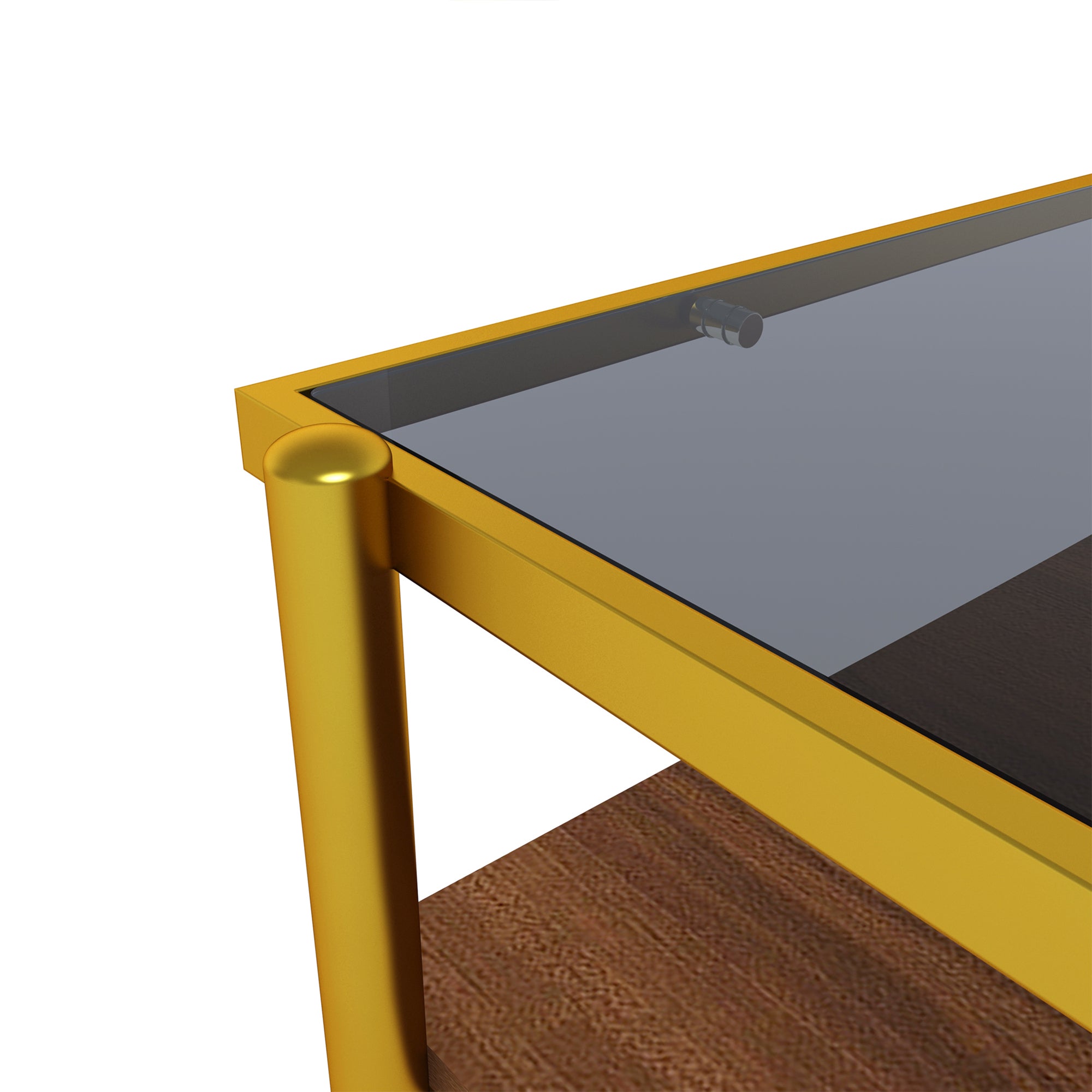 HAOYYE Rectangle Coffee Table with Gray Tempered Glass top and Golden Legs, Modern Table for Living Room Sturdy Space-Saving Heavy Duty Modern Design Adults Dorm Room Easy Assembly Bedroom Furniture